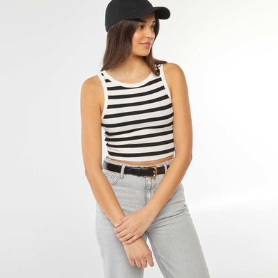 Vest top with cutaway arms WHITE