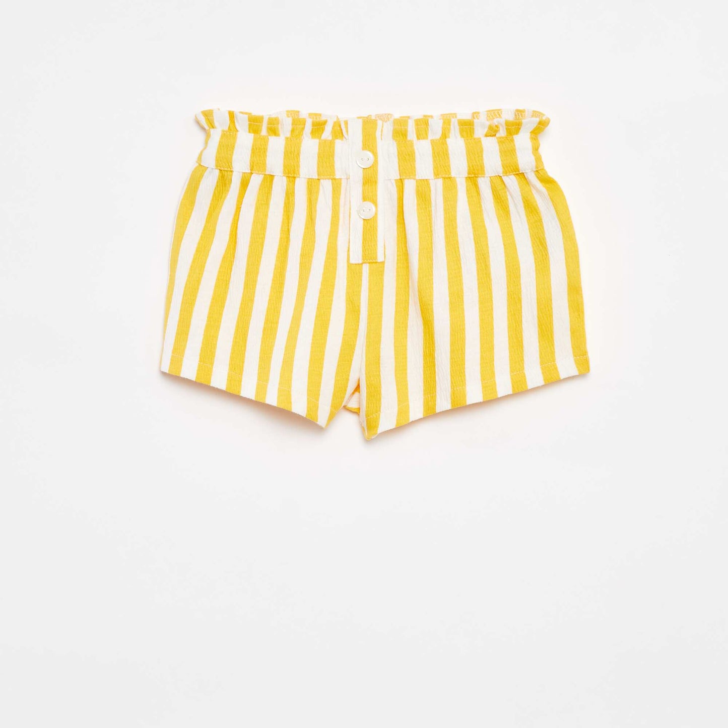 Striped textured knit shorts YELLOW