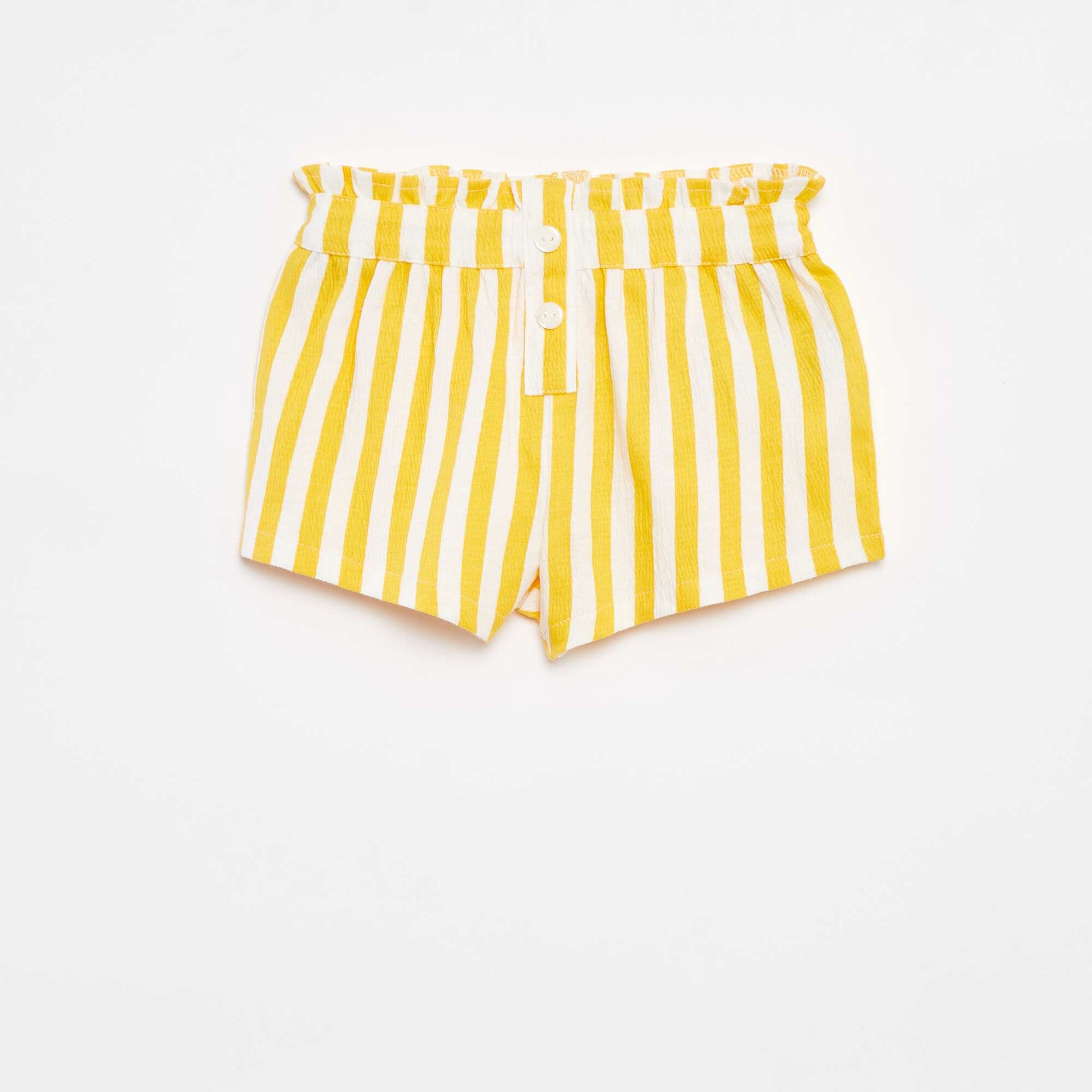 Striped textured knit shorts YELLOW