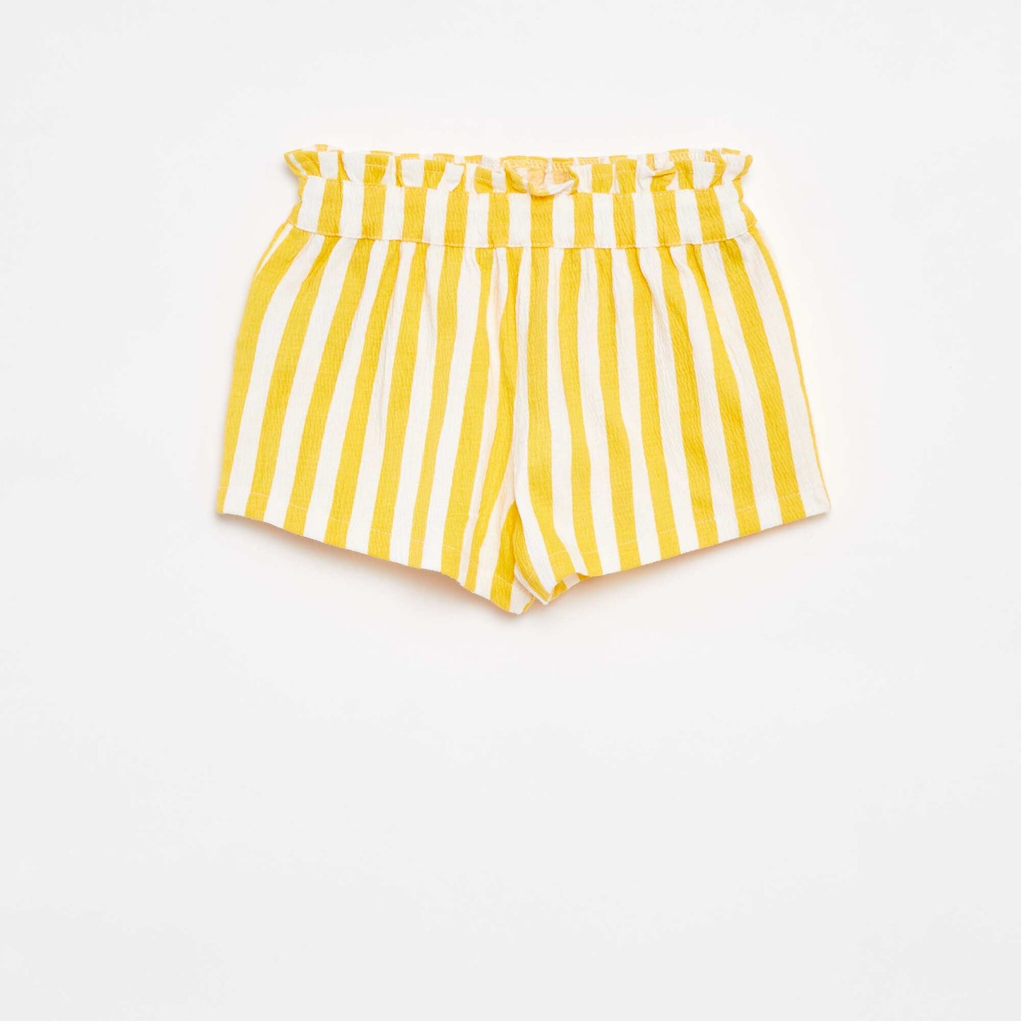 Striped textured knit shorts YELLOW