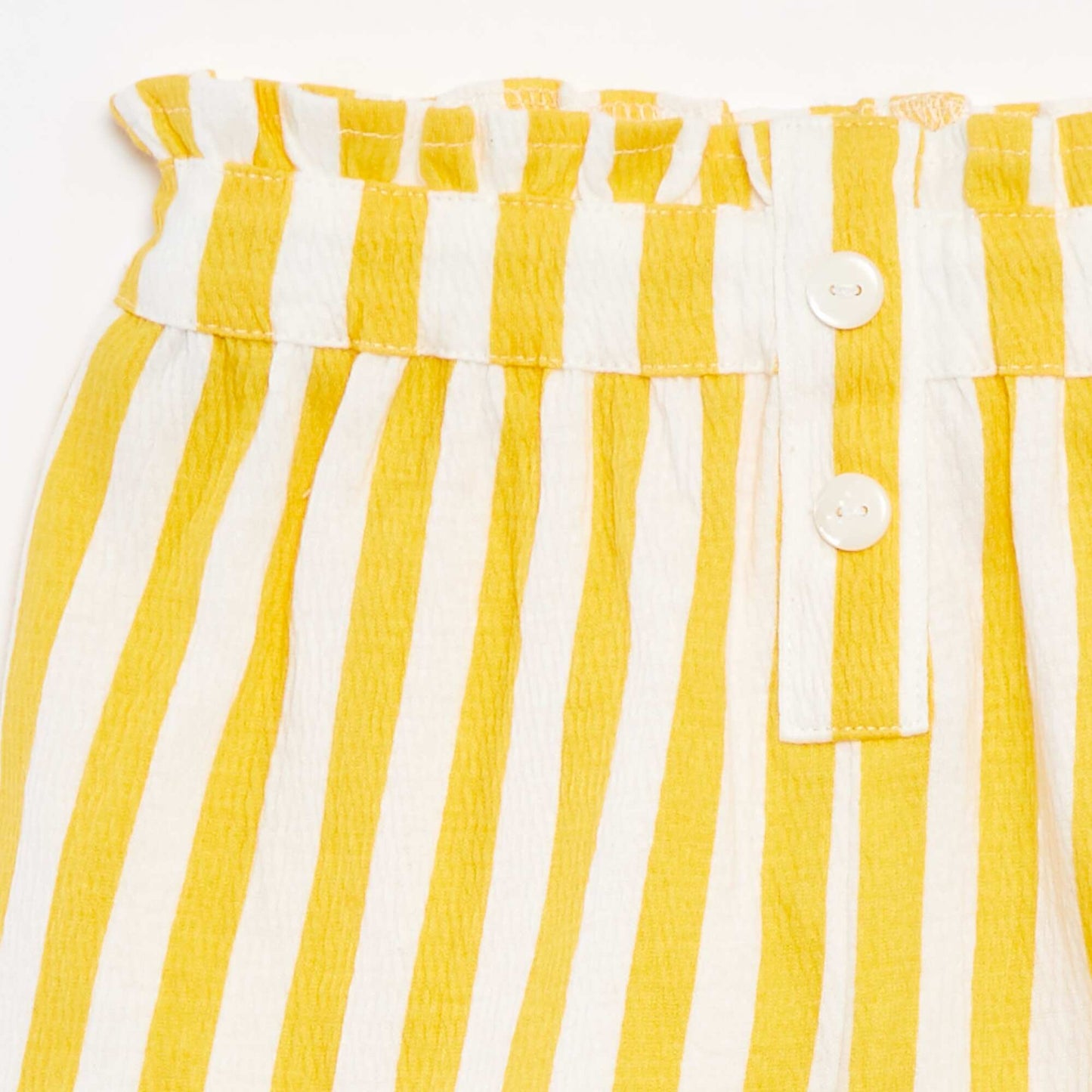 Striped textured knit shorts YELLOW