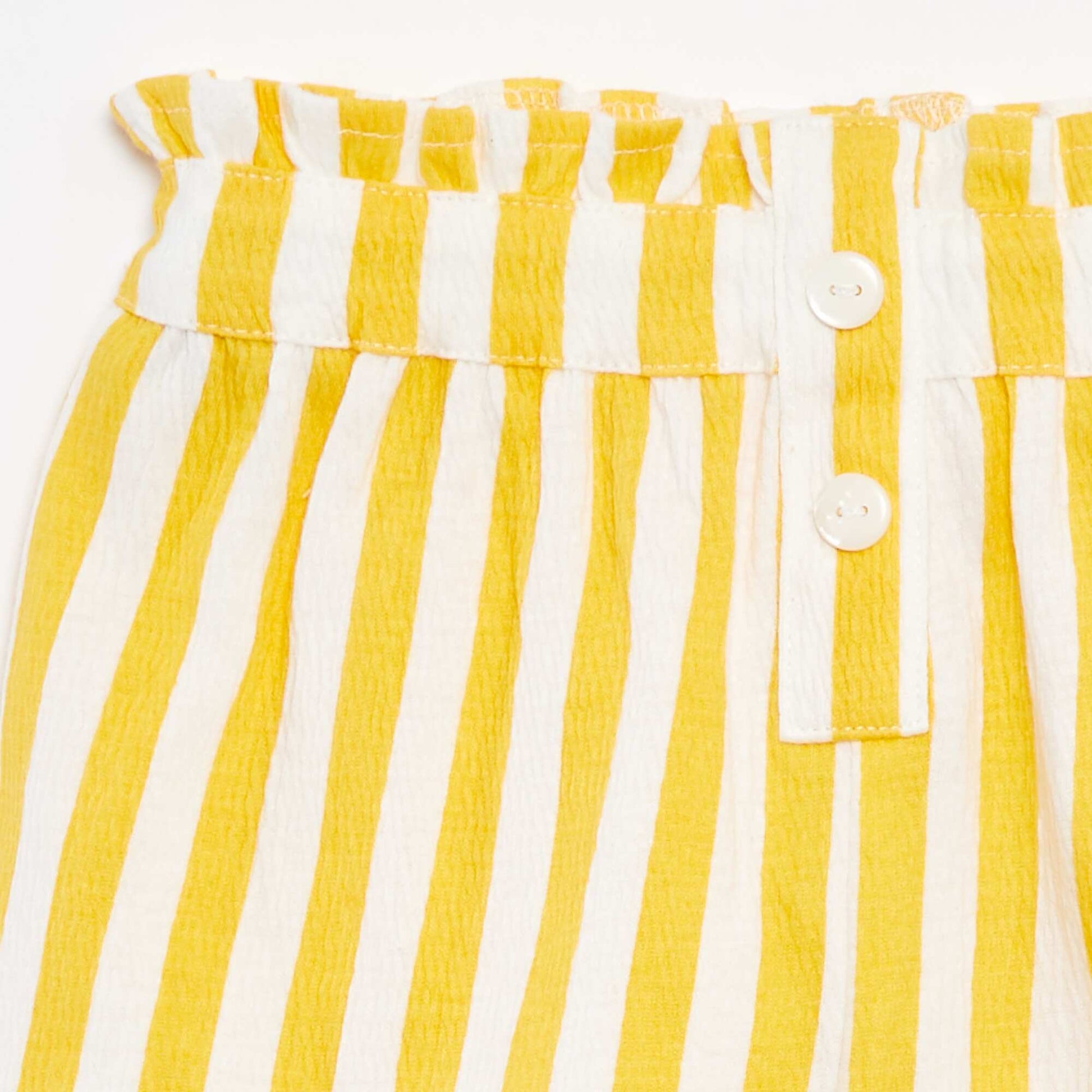 Striped textured knit shorts YELLOW