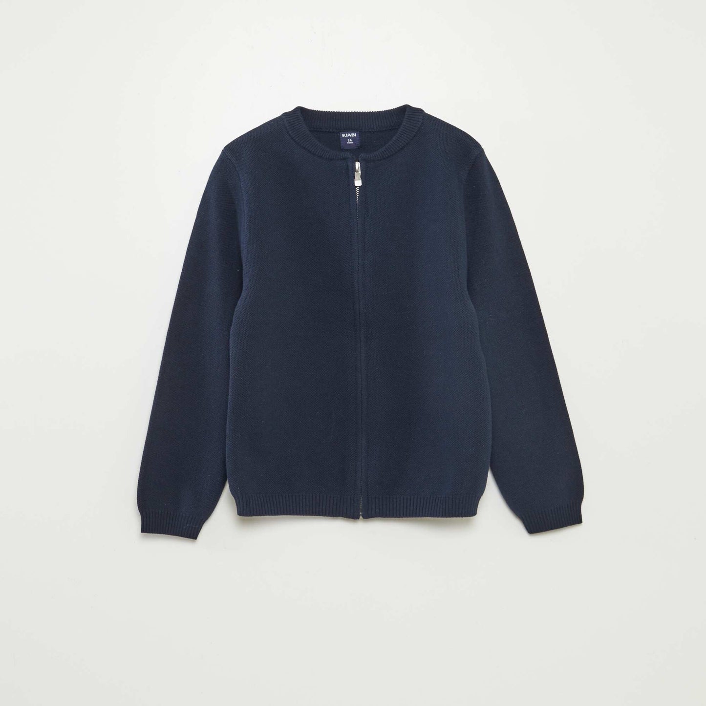 Knitted zip-up cardigan BLUE