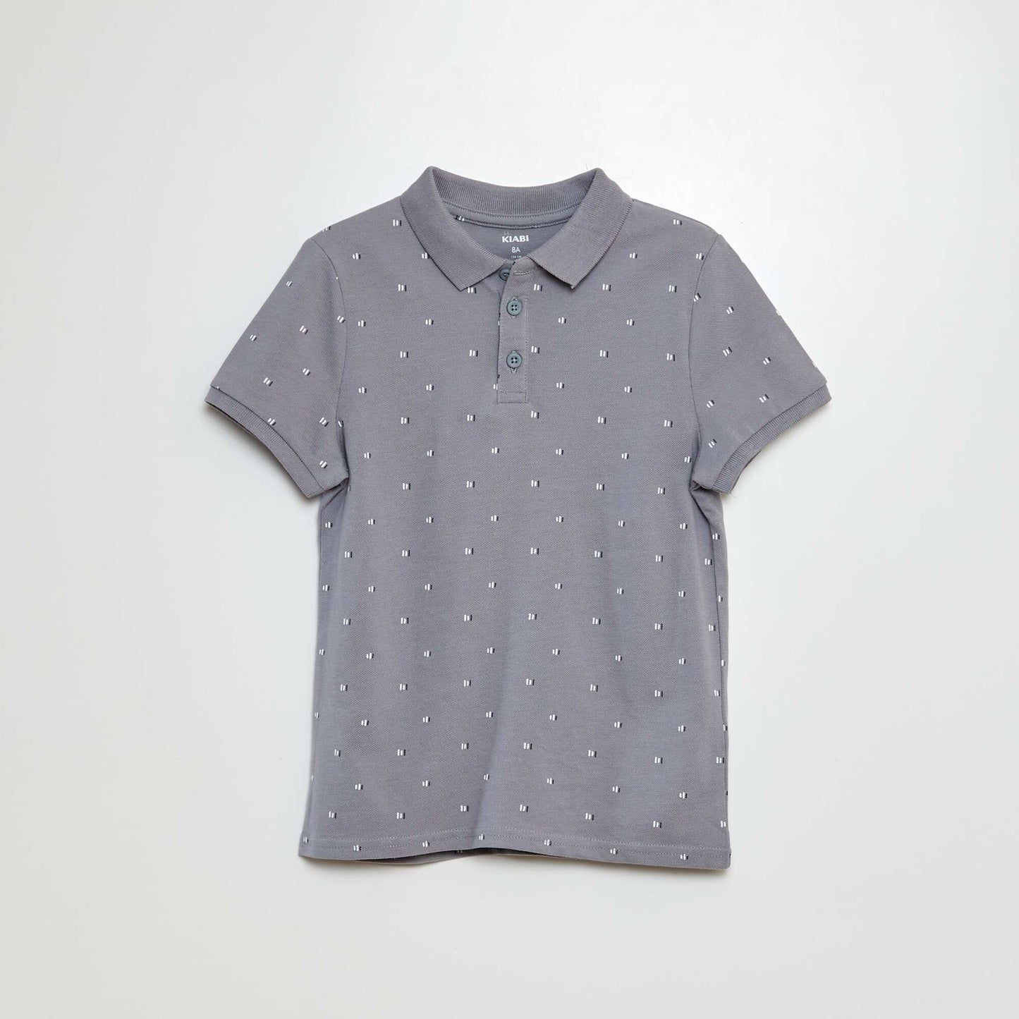 Piqué knit polo shirt GREY