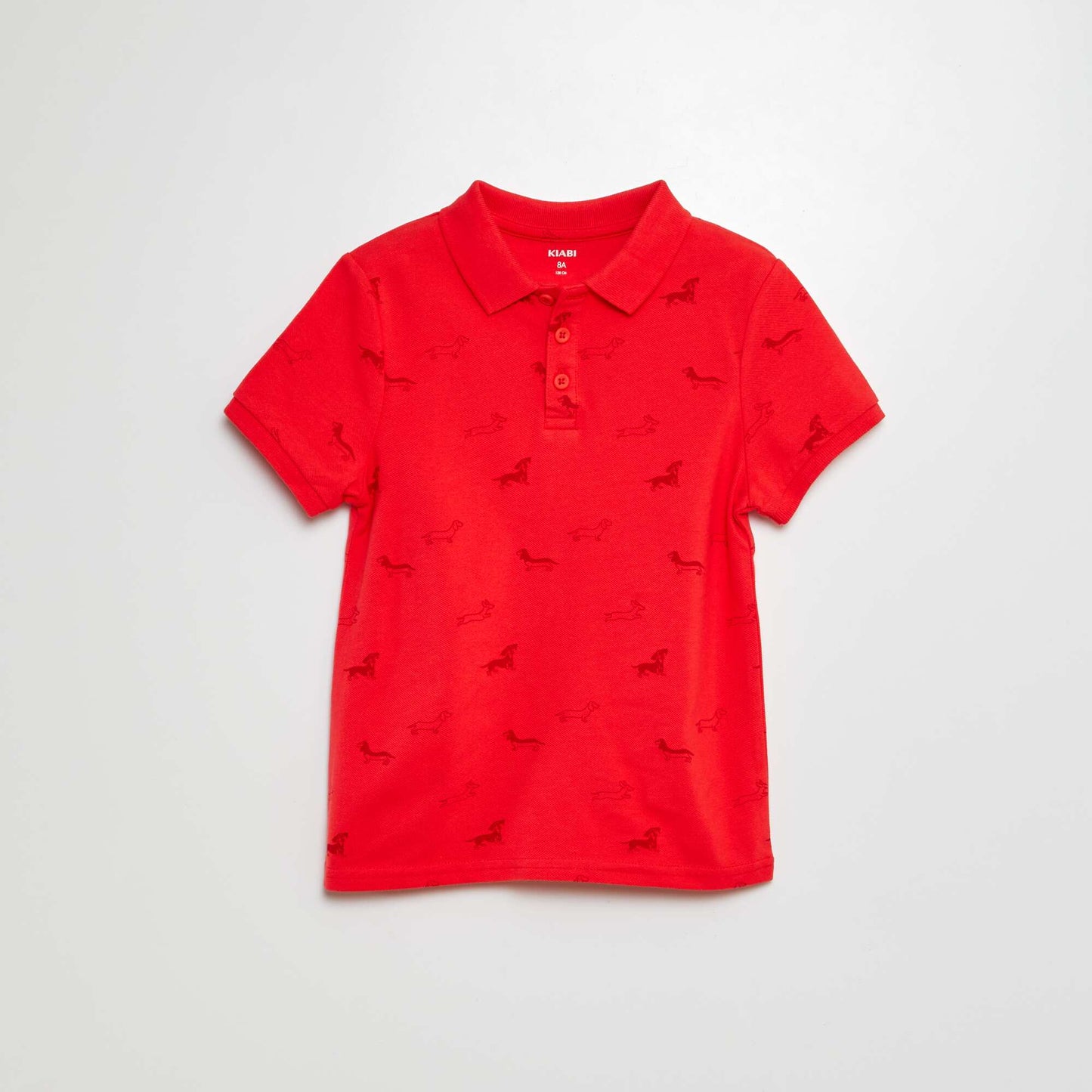 Piqué knit polo shirt RED