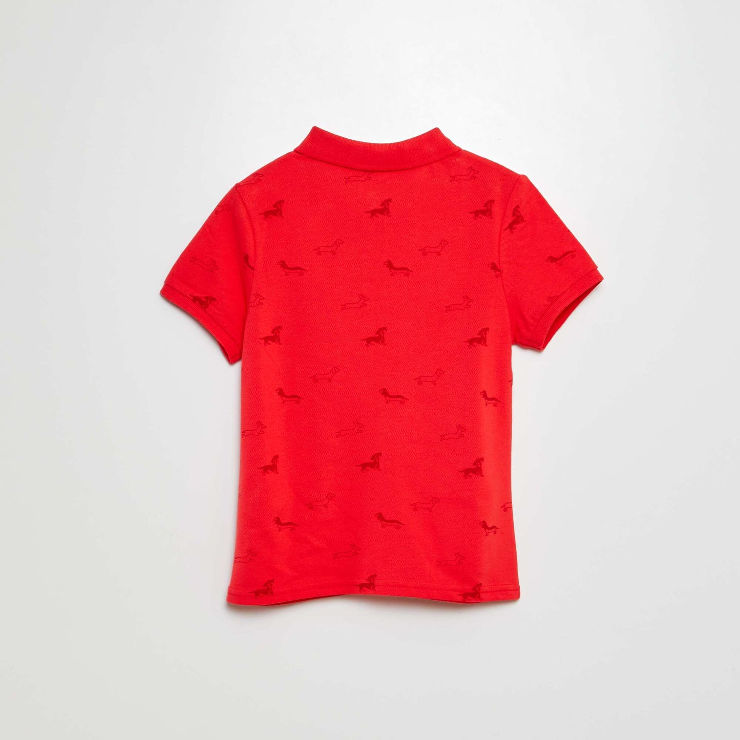 Piqué knit polo shirt RED