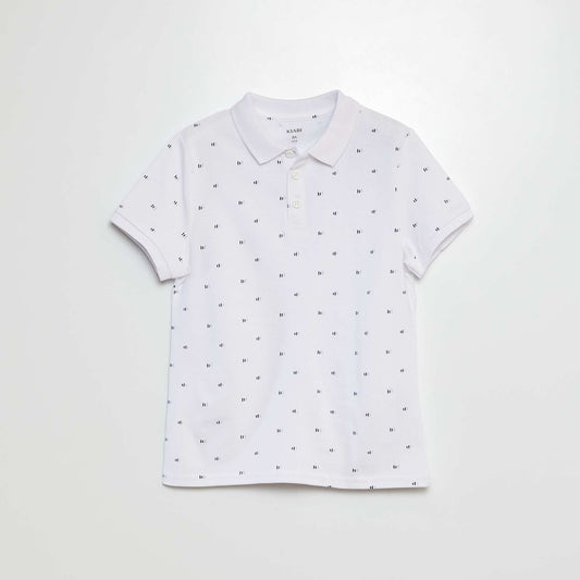 Piqué knit polo shirt WHITE