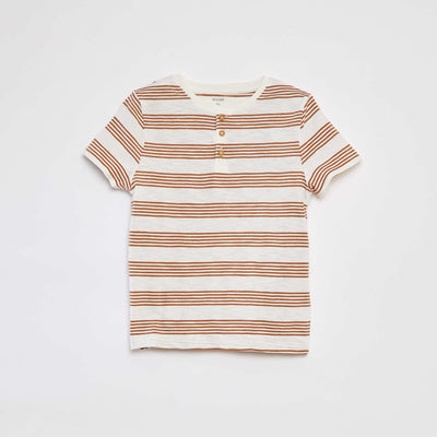 تيشرت بولو مع ياقة هينلي BROWN