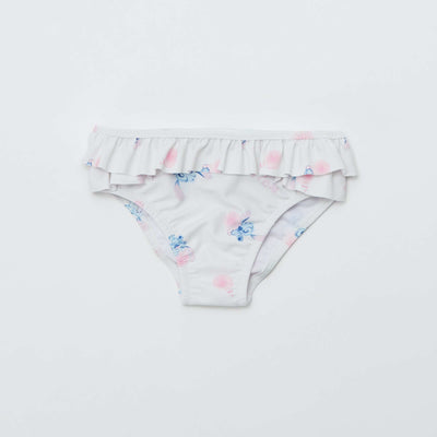 'Stitch' ruffled swim bottoms WHITE