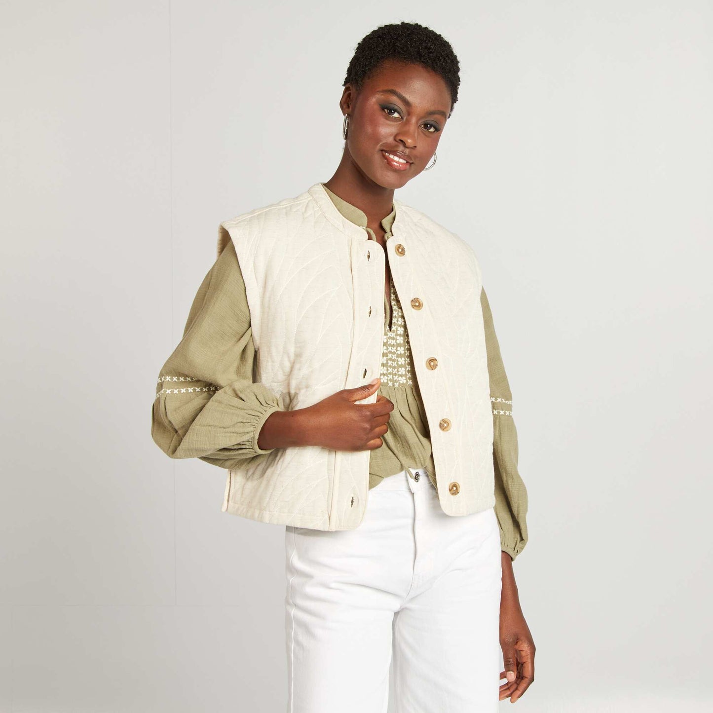 Quilted bodywarmer WHITE