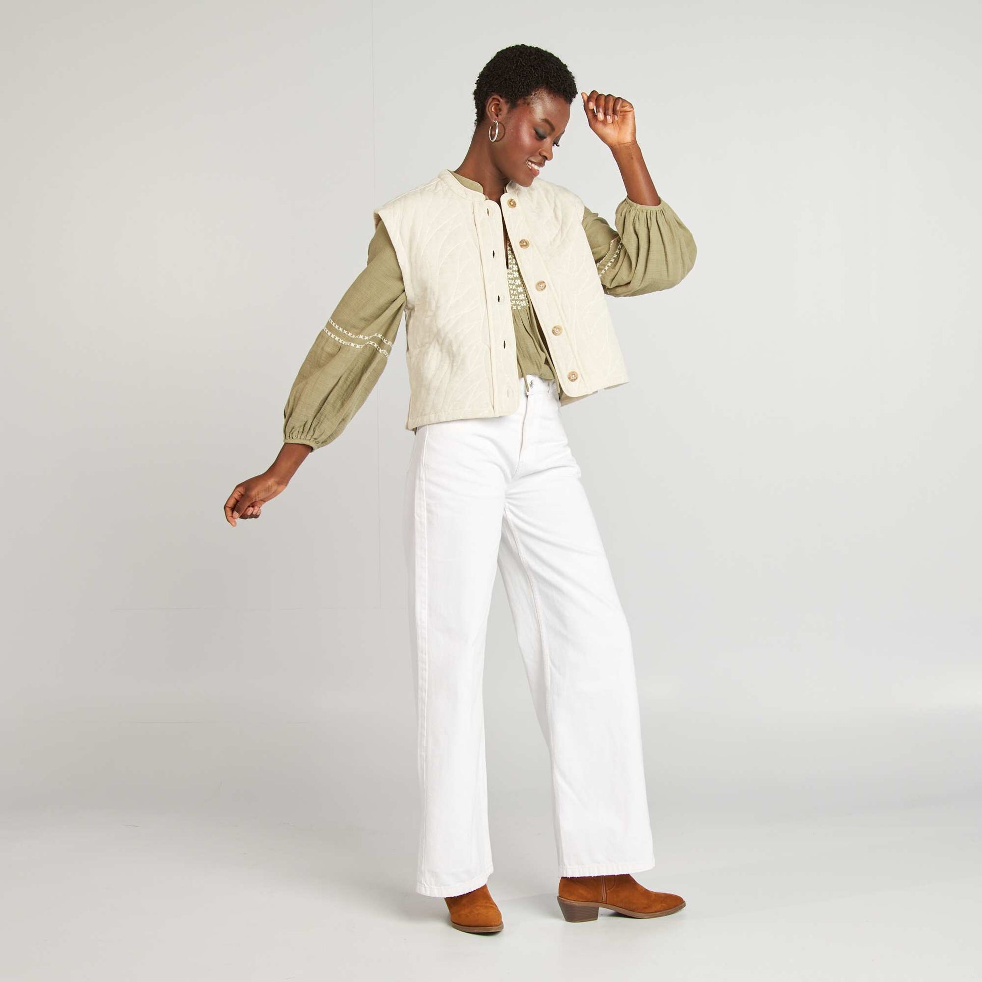 Quilted bodywarmer WHITE