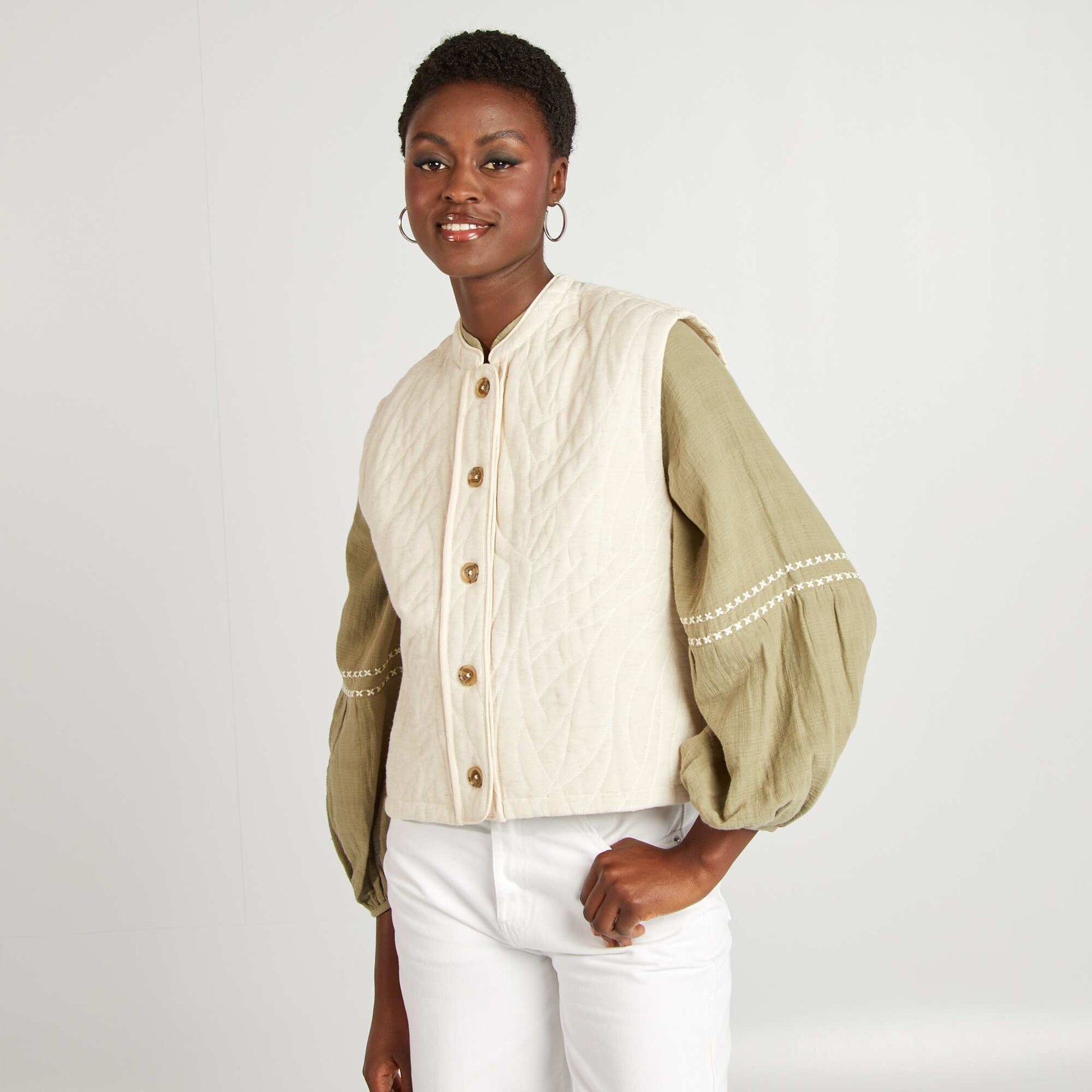 Quilted bodywarmer WHITE