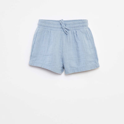 Cotton gauze shorts BLUE