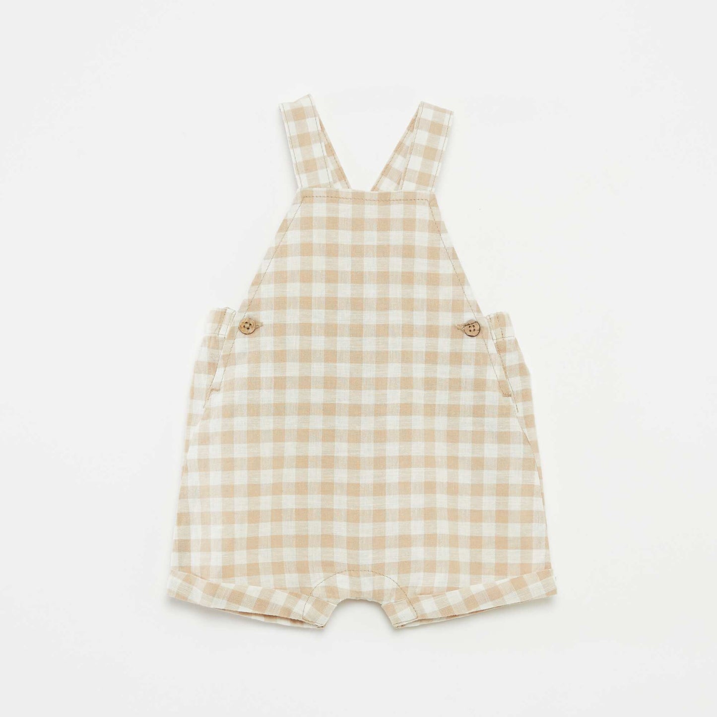 Lightweight linen-blend dungarees BEIGE