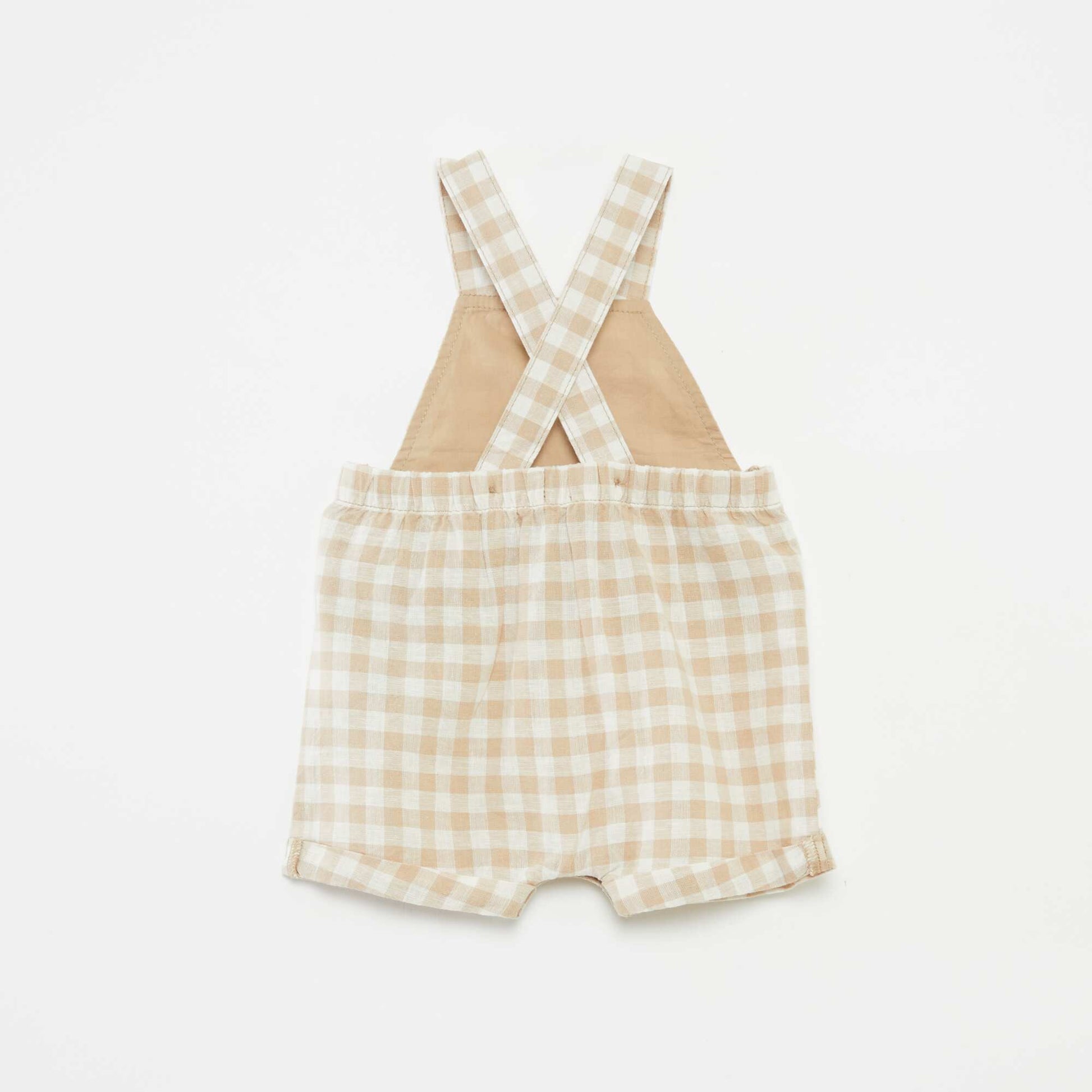 Lightweight linen-blend dungarees BEIGE