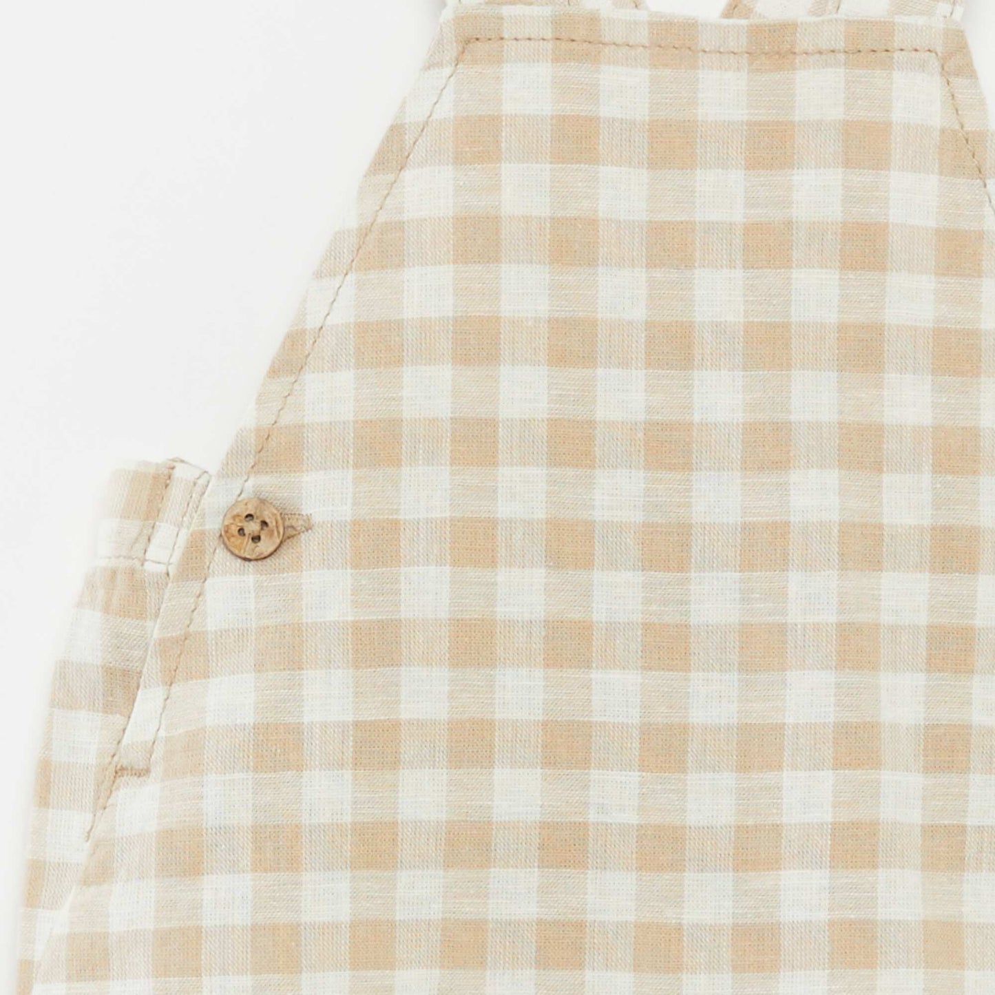 Lightweight linen-blend dungarees BEIGE