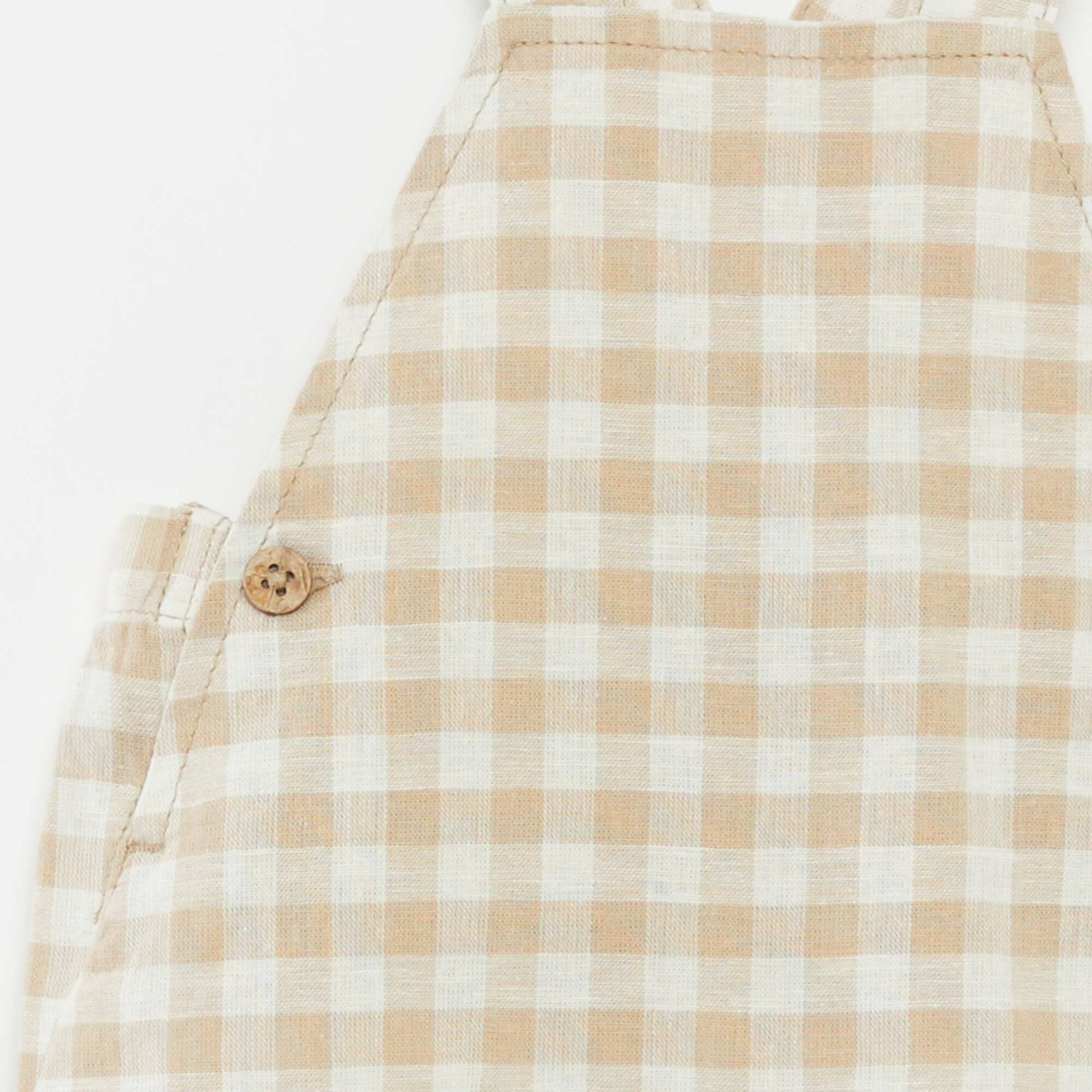 Lightweight linen-blend dungarees BEIGE
