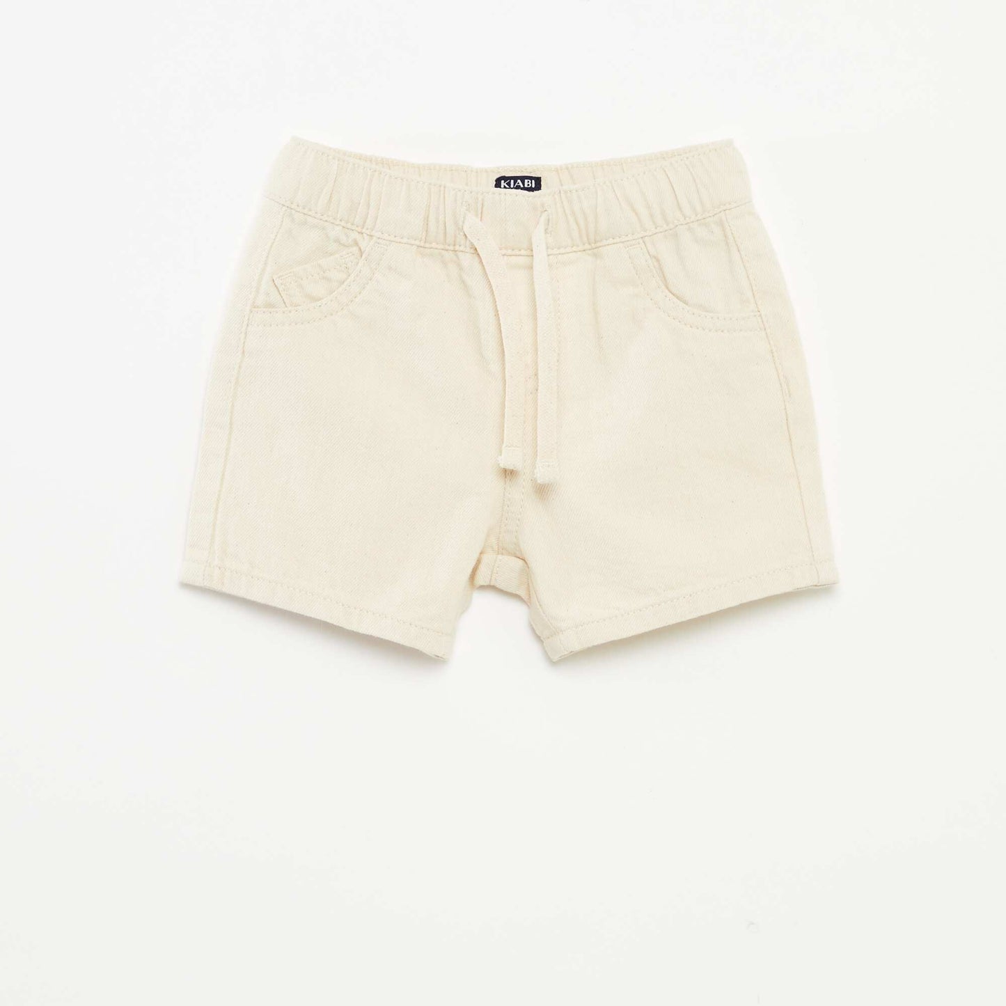 Plain shorts with drawstring ties WHITE