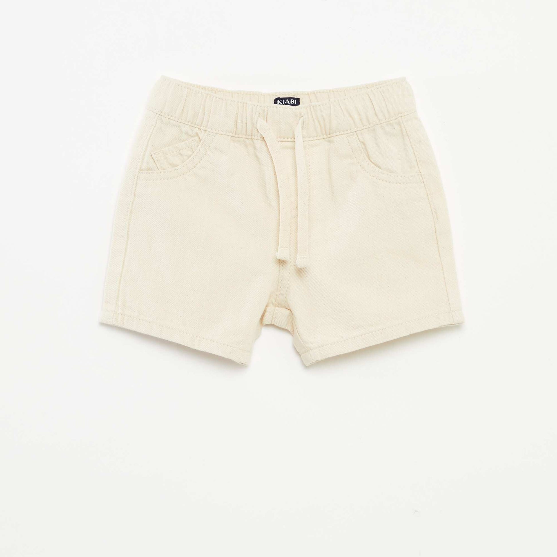 Plain shorts with drawstring ties WHITE