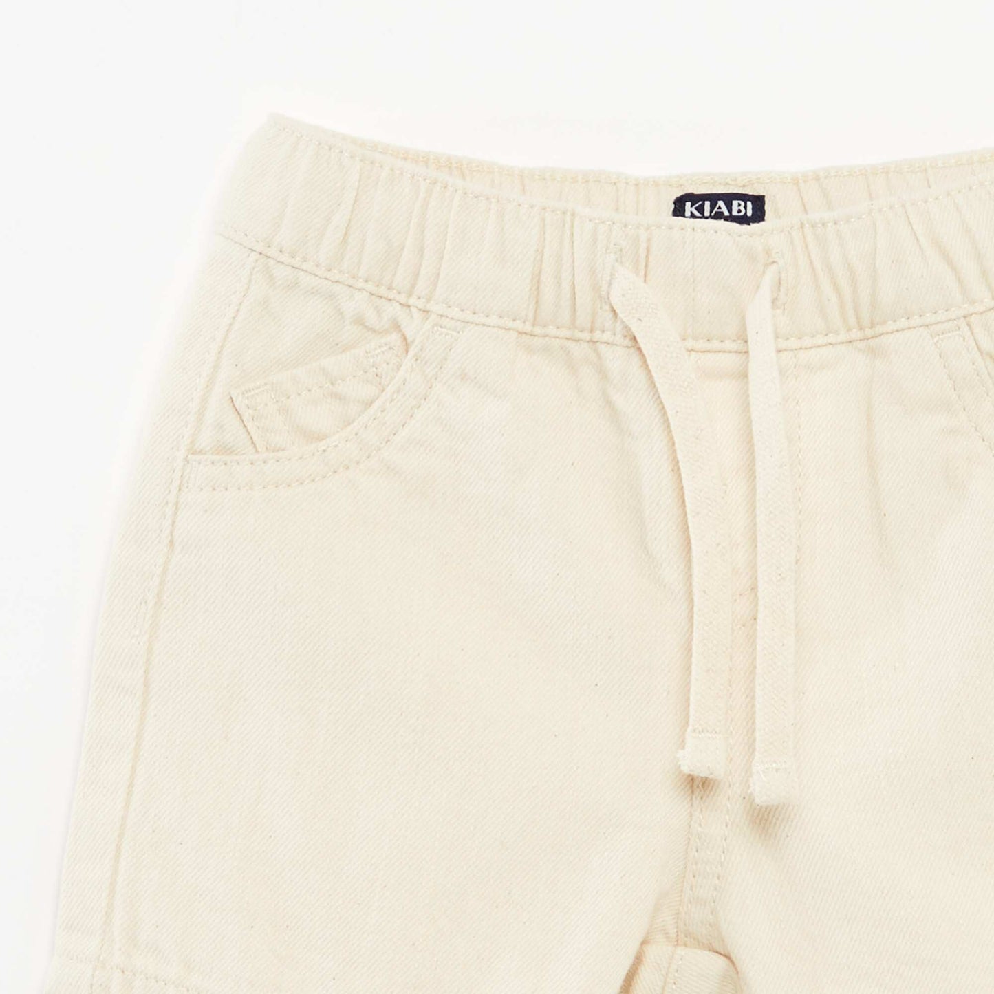 Plain shorts with drawstring ties WHITE