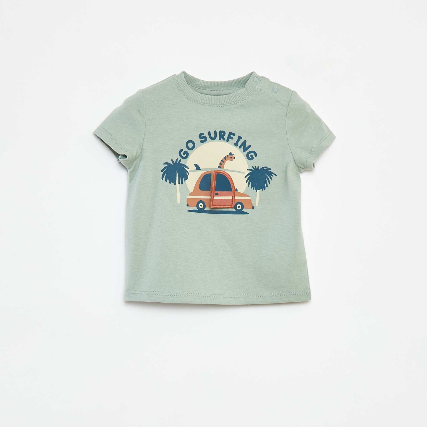 Short-sleeved T-shirt with detail GREEN