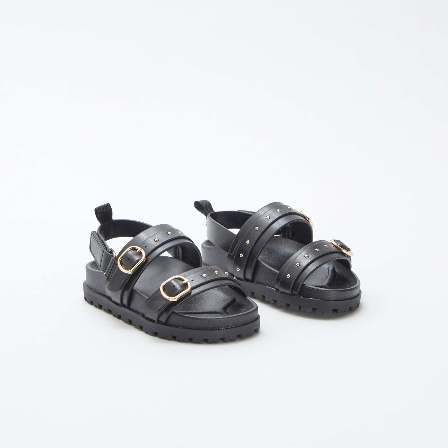 Sandals with studded straps BLACK