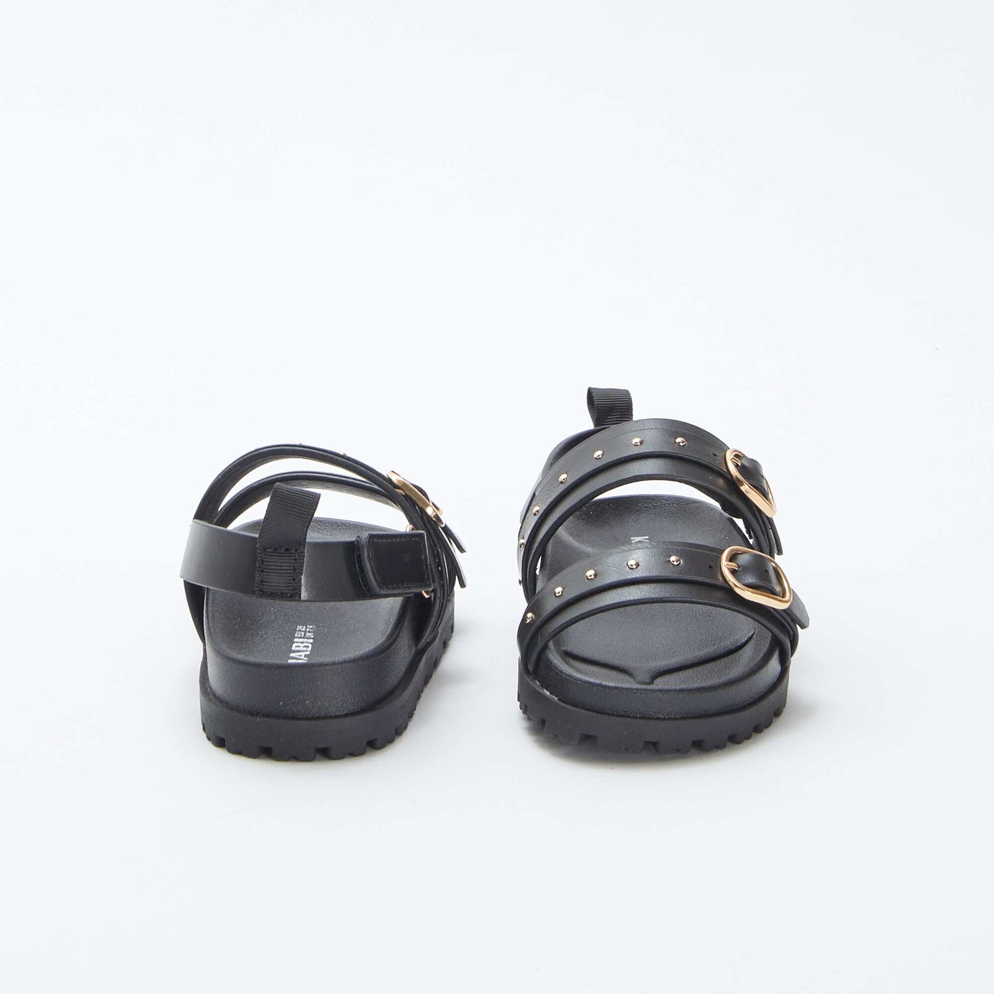 Sandals with studded straps BLACK