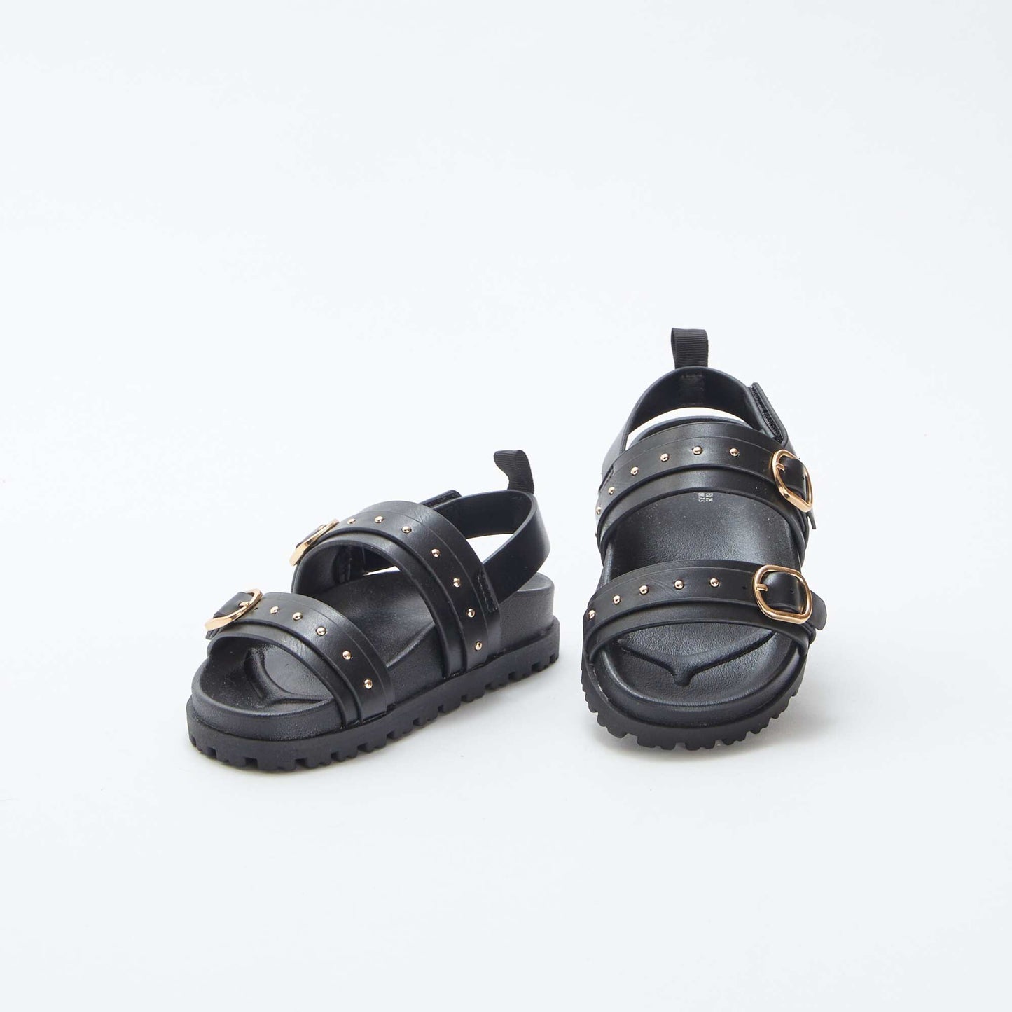 Sandals with studded straps BLACK