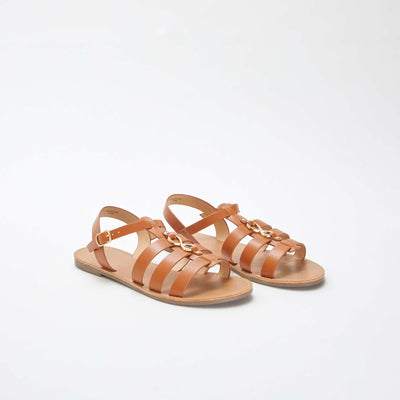 Sandals with metallic details BROWN