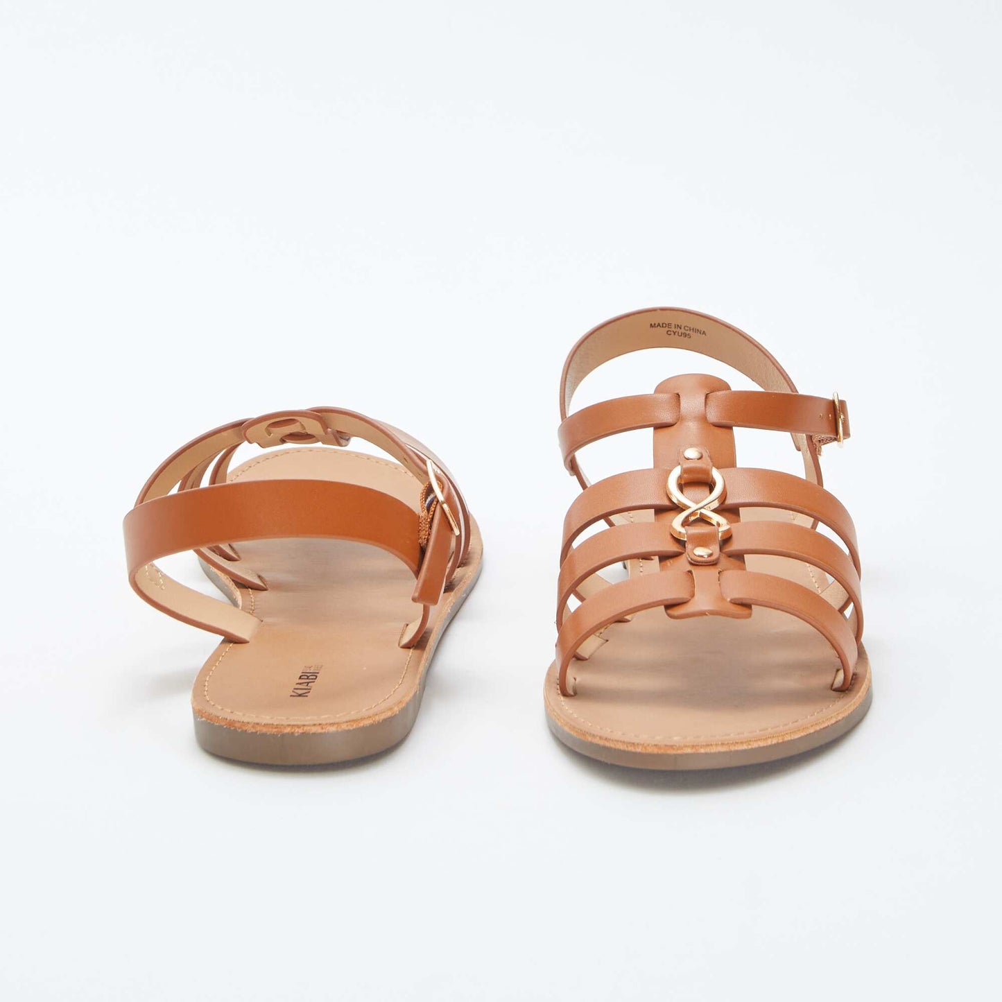 Sandals with metallic details BROWN