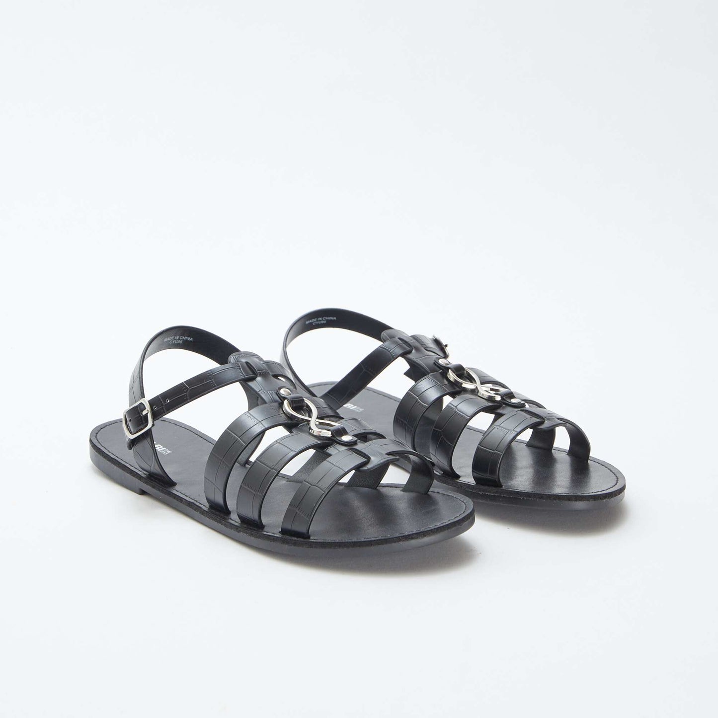 Sandals with metallic details BLACK