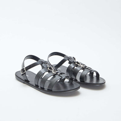 Sandals with metallic details BLACK