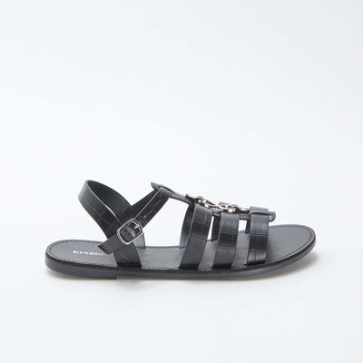 Sandals with metallic details BLACK