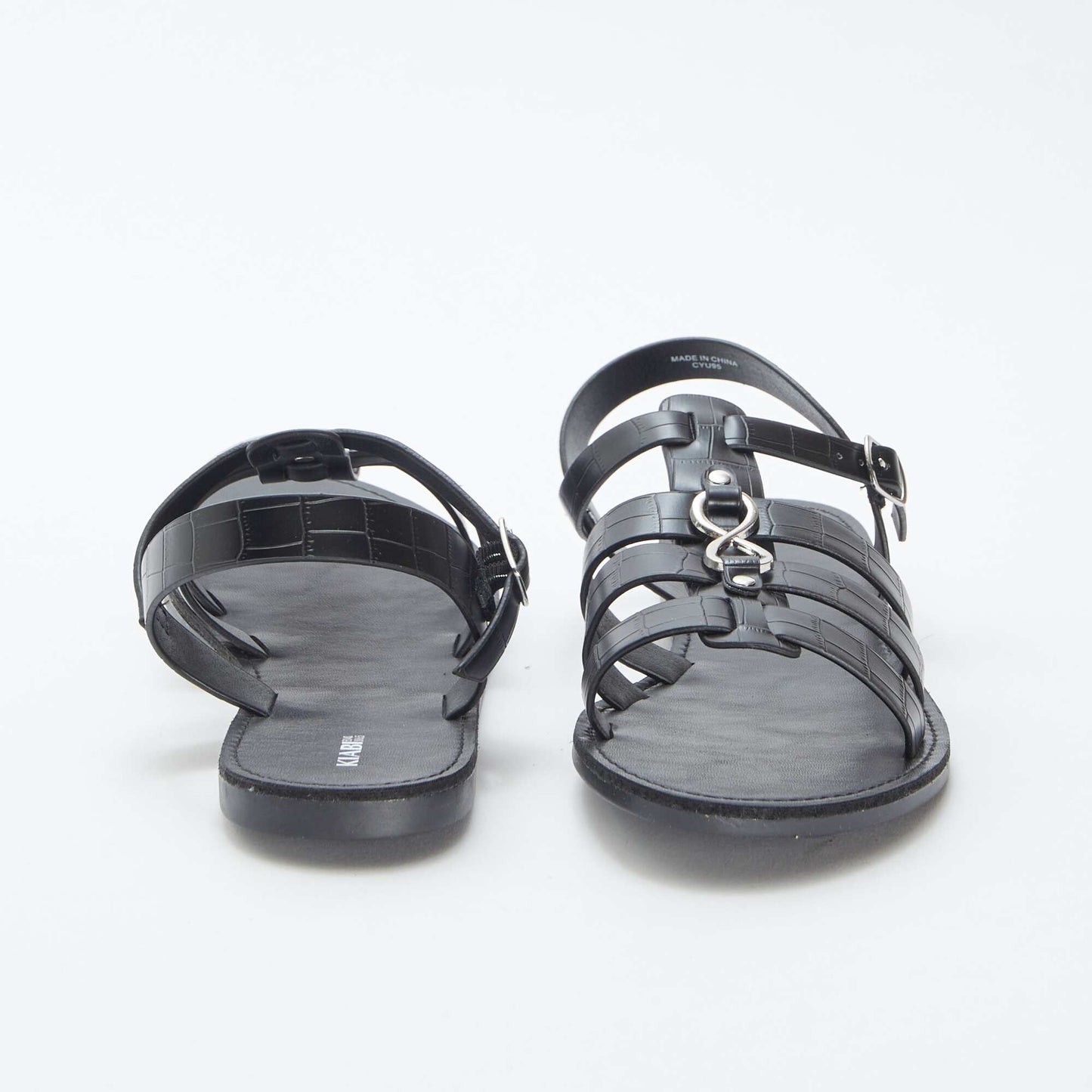 Sandals with metallic details BLACK