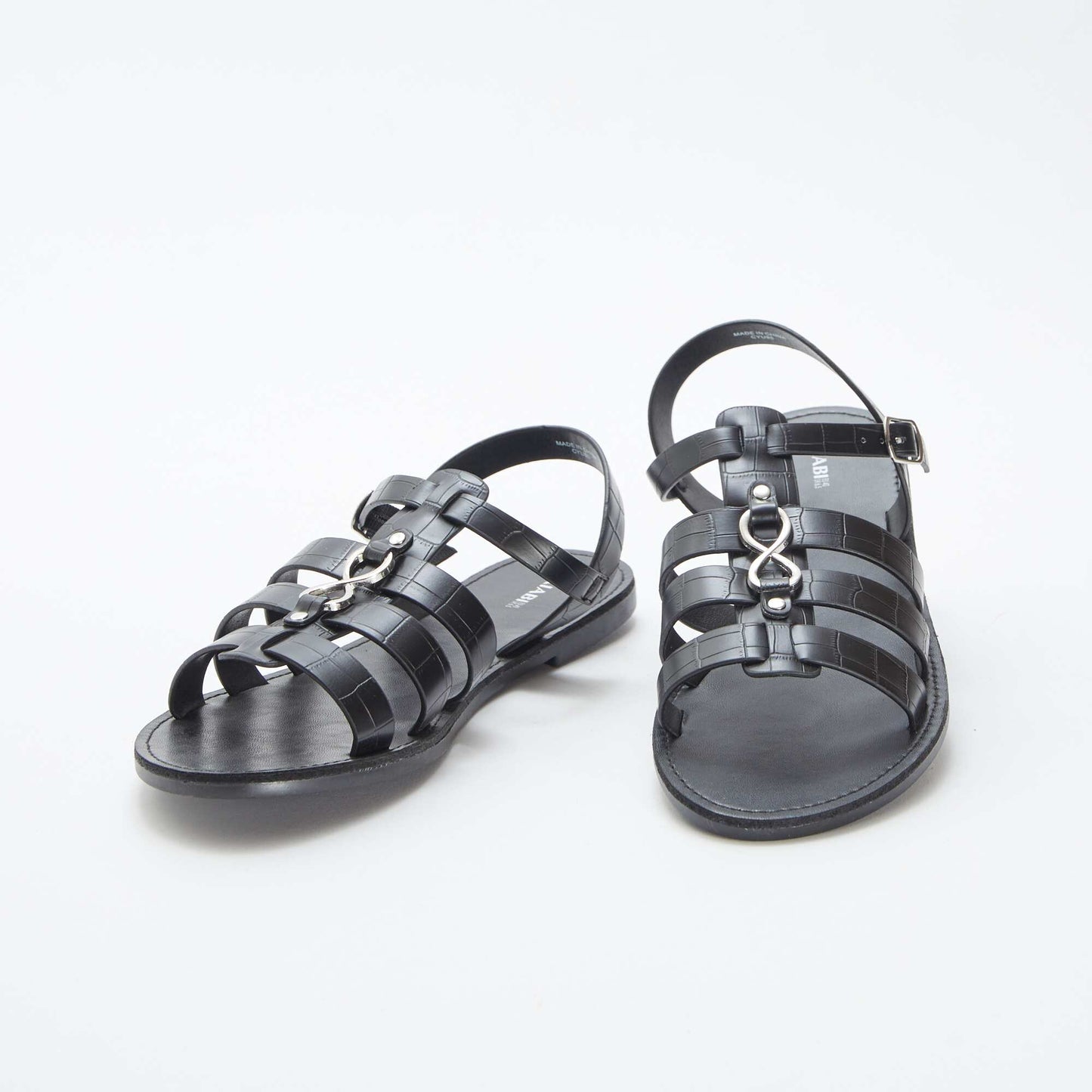 Sandals with metallic details BLACK