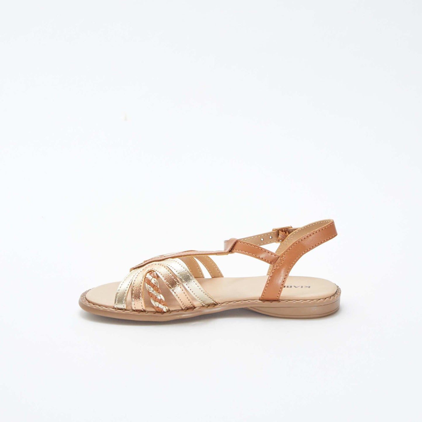 صندل ذهبي ونحاسي بإبزيم للإبزيم BEIGE