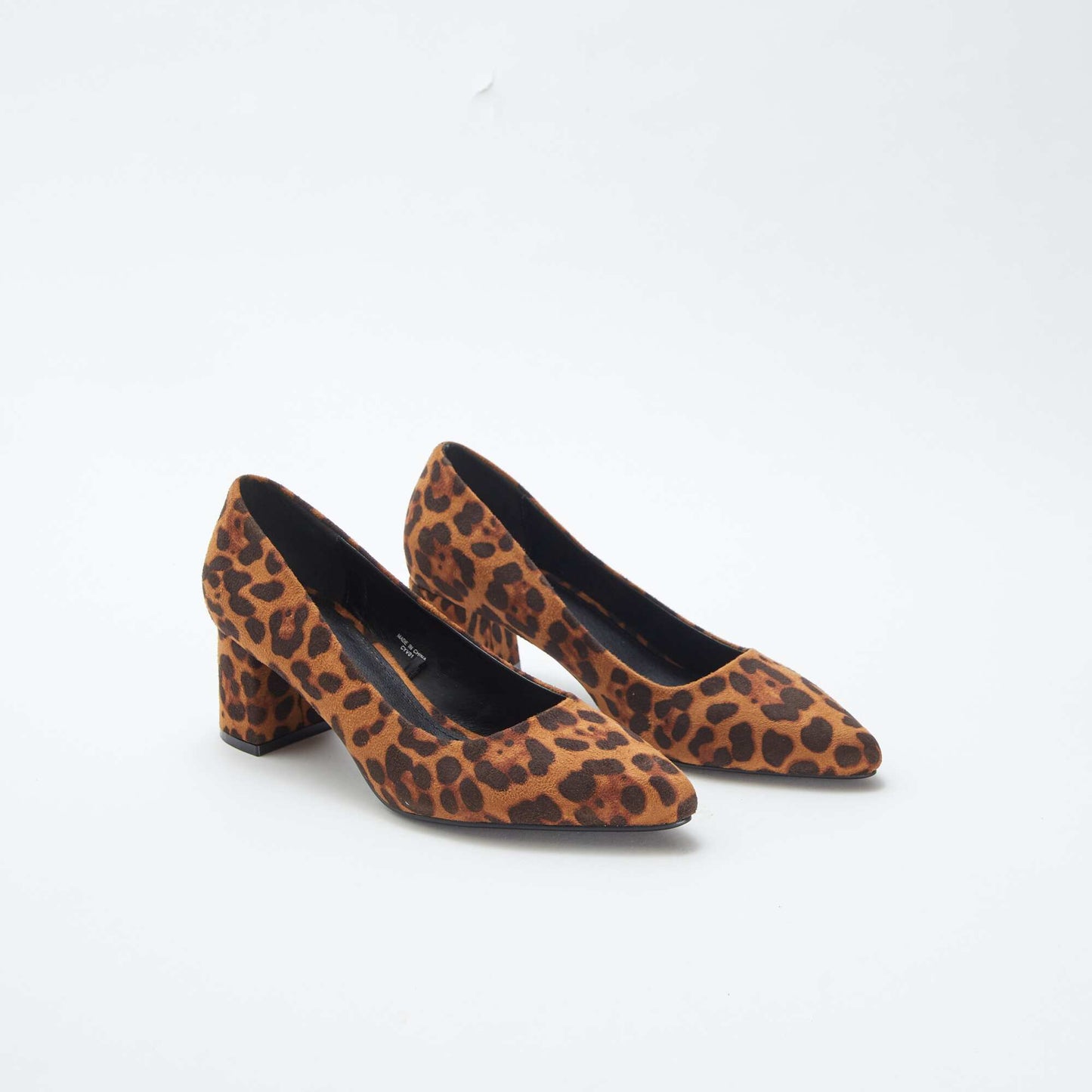 Shoes with a square heel and leopard print BROWN