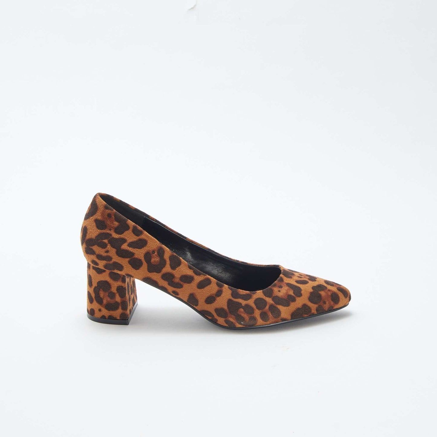 Shoes with a square heel and leopard print BROWN