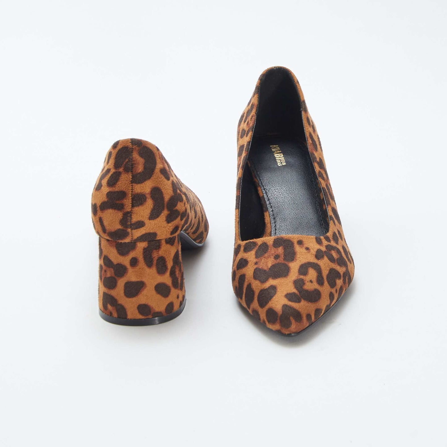 Shoes with a square heel and leopard print BROWN