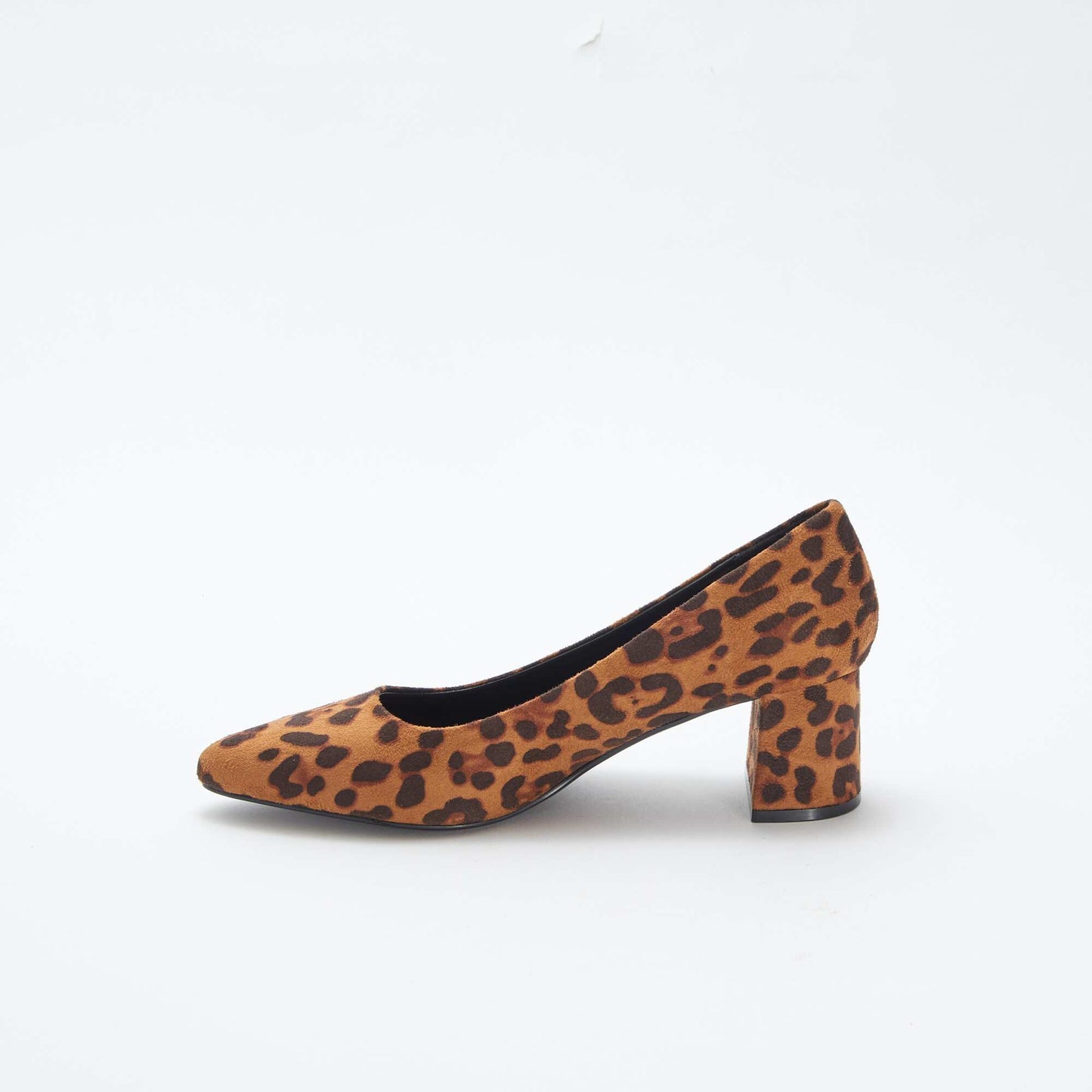 Shoes with a square heel and leopard print BROWN