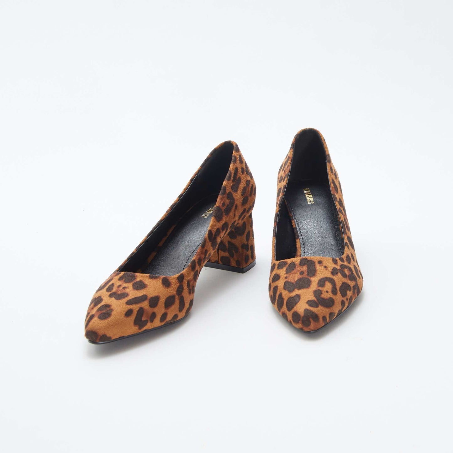 Shoes with a square heel and leopard print BROWN