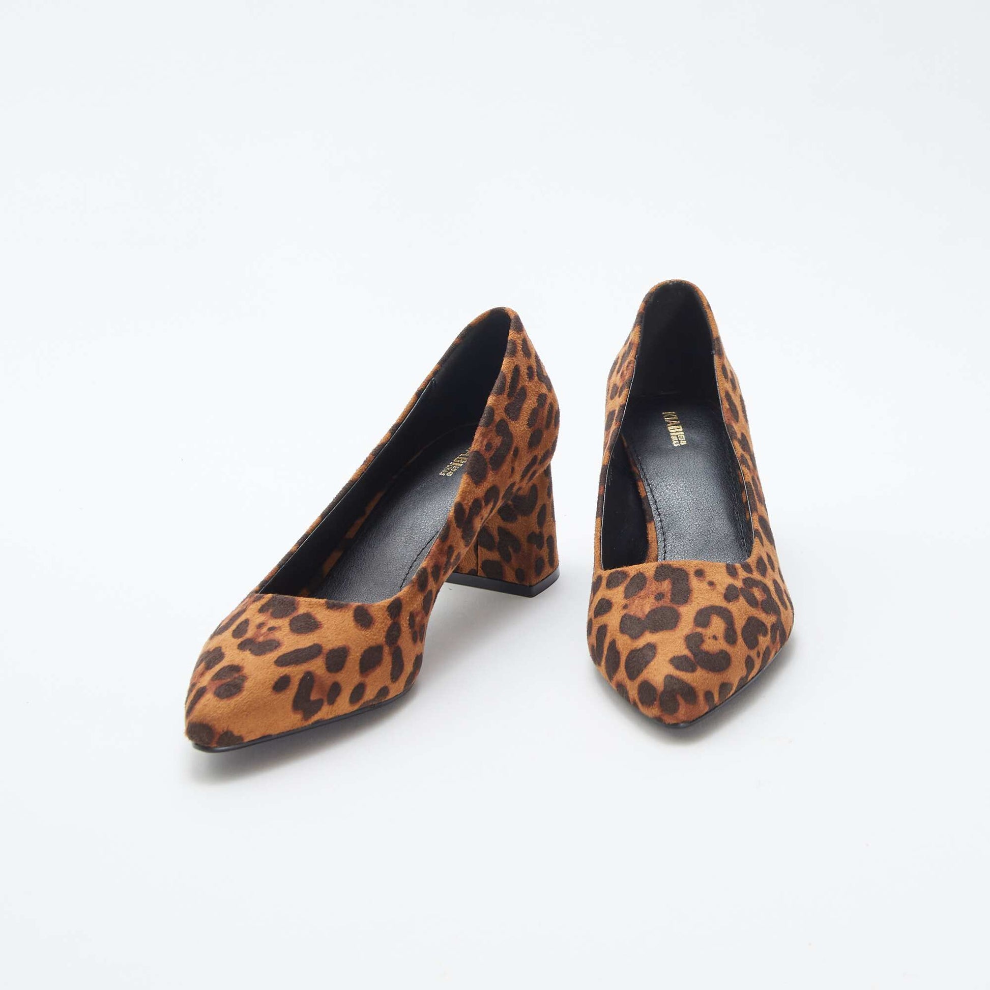 Shoes with a square heel and leopard print BROWN