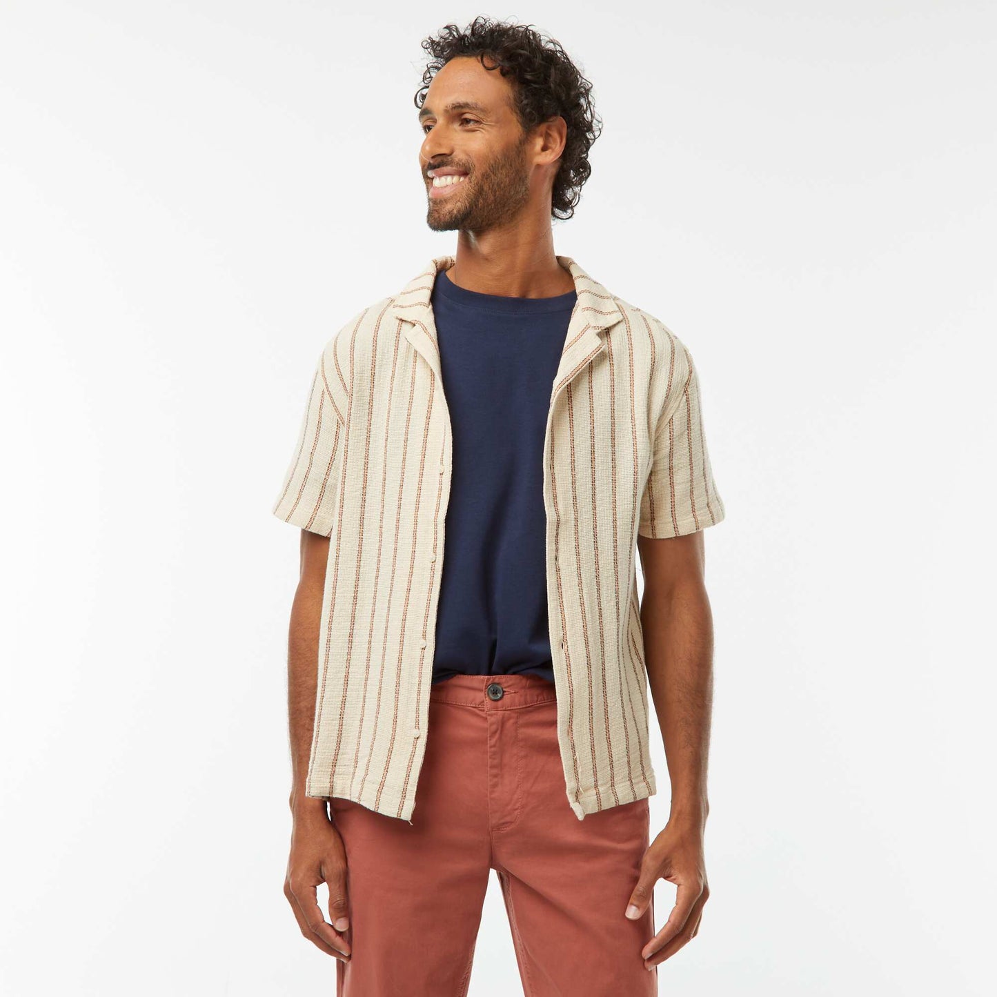 Short-sleeved striped shirt WHITE