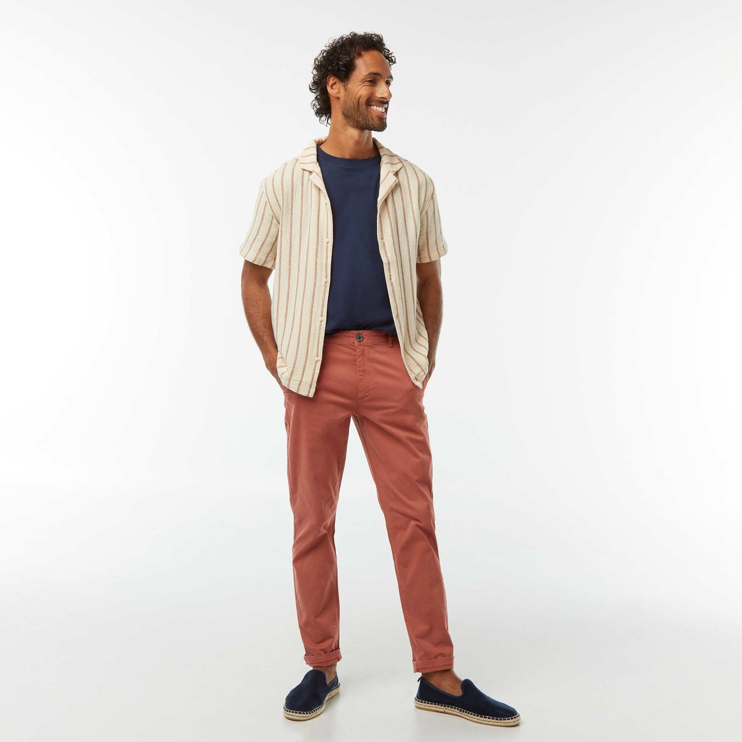 Short-sleeved striped shirt WHITE