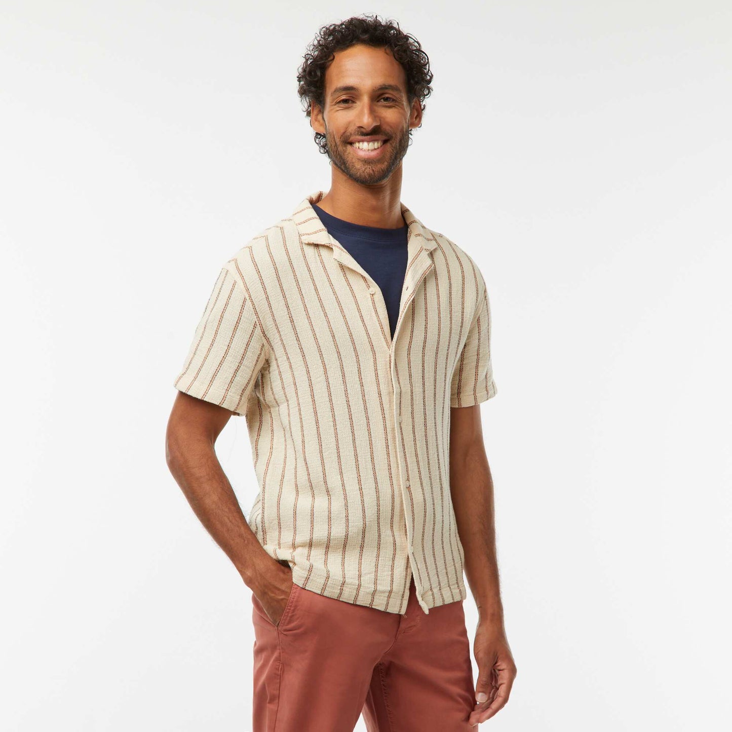 Short-sleeved striped shirt WHITE