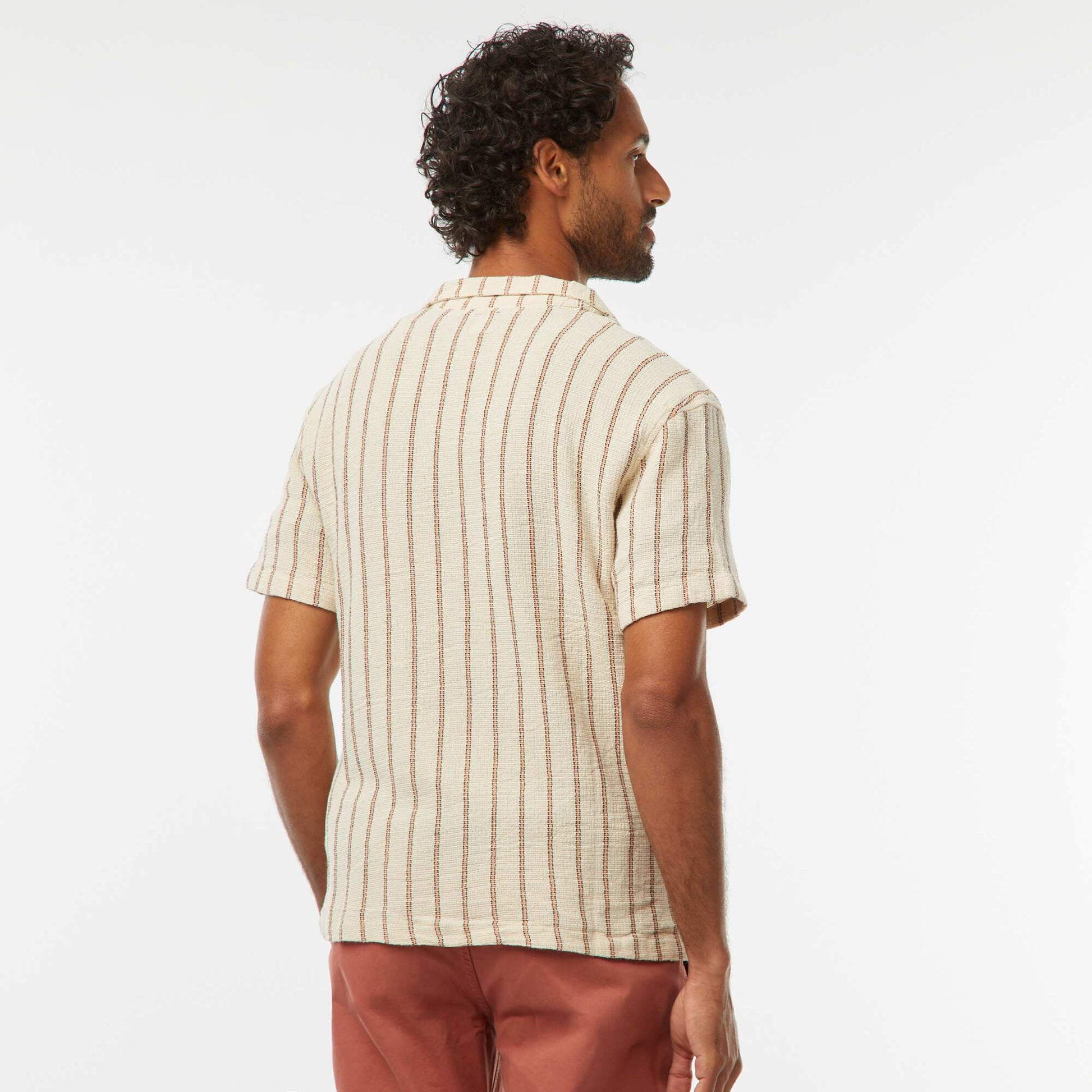 Short-sleeved striped shirt WHITE