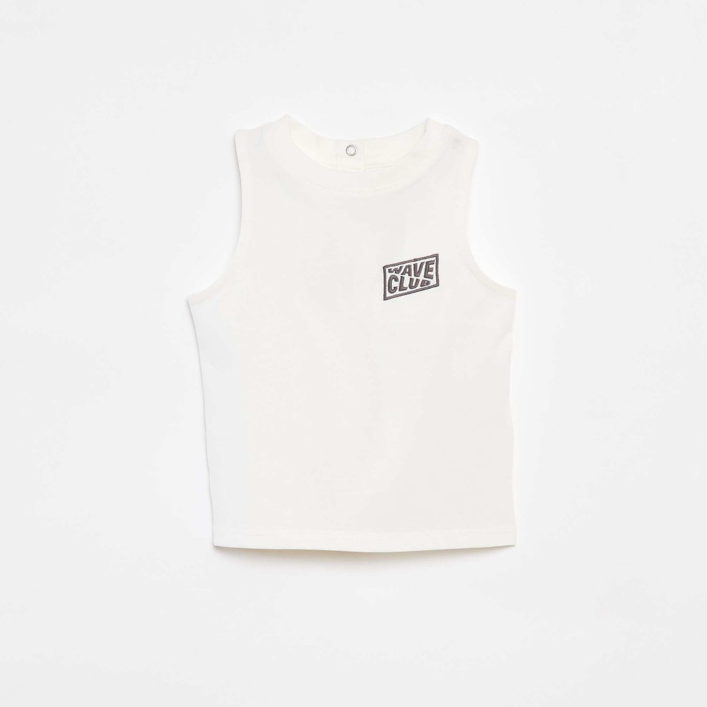 Embroidered vest top WHITE