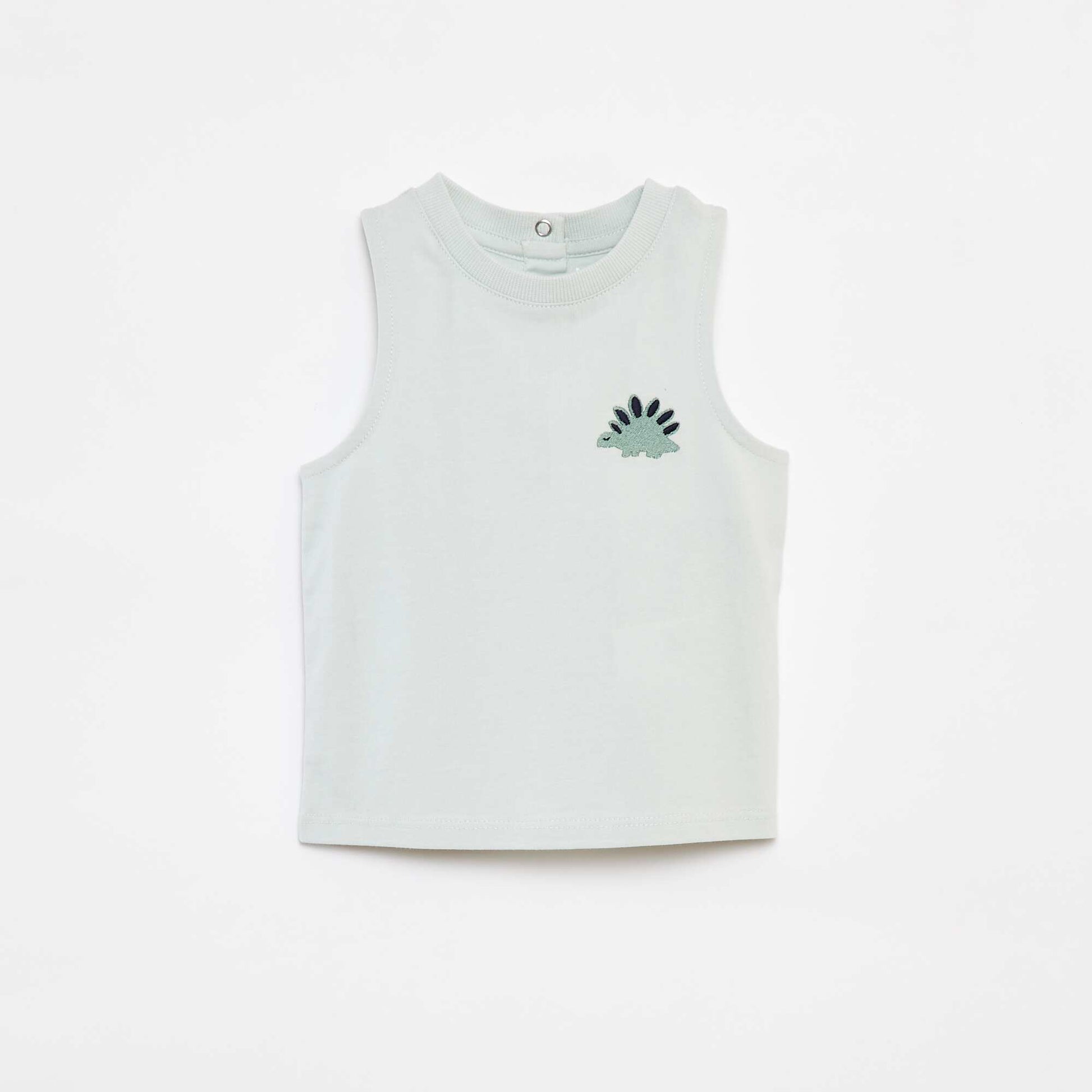 Embroidered vest top BLUE
