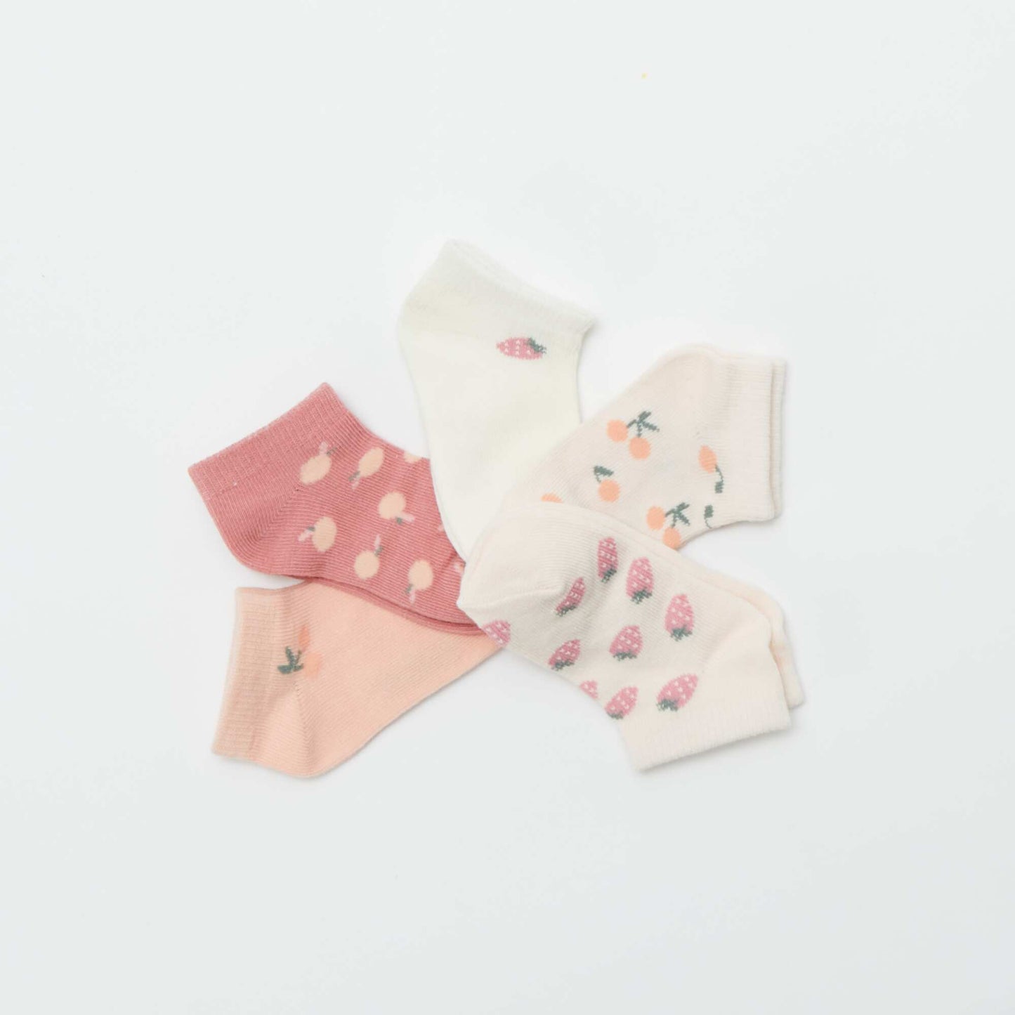 Pack of 5 pairs of invisible socks ORANGE