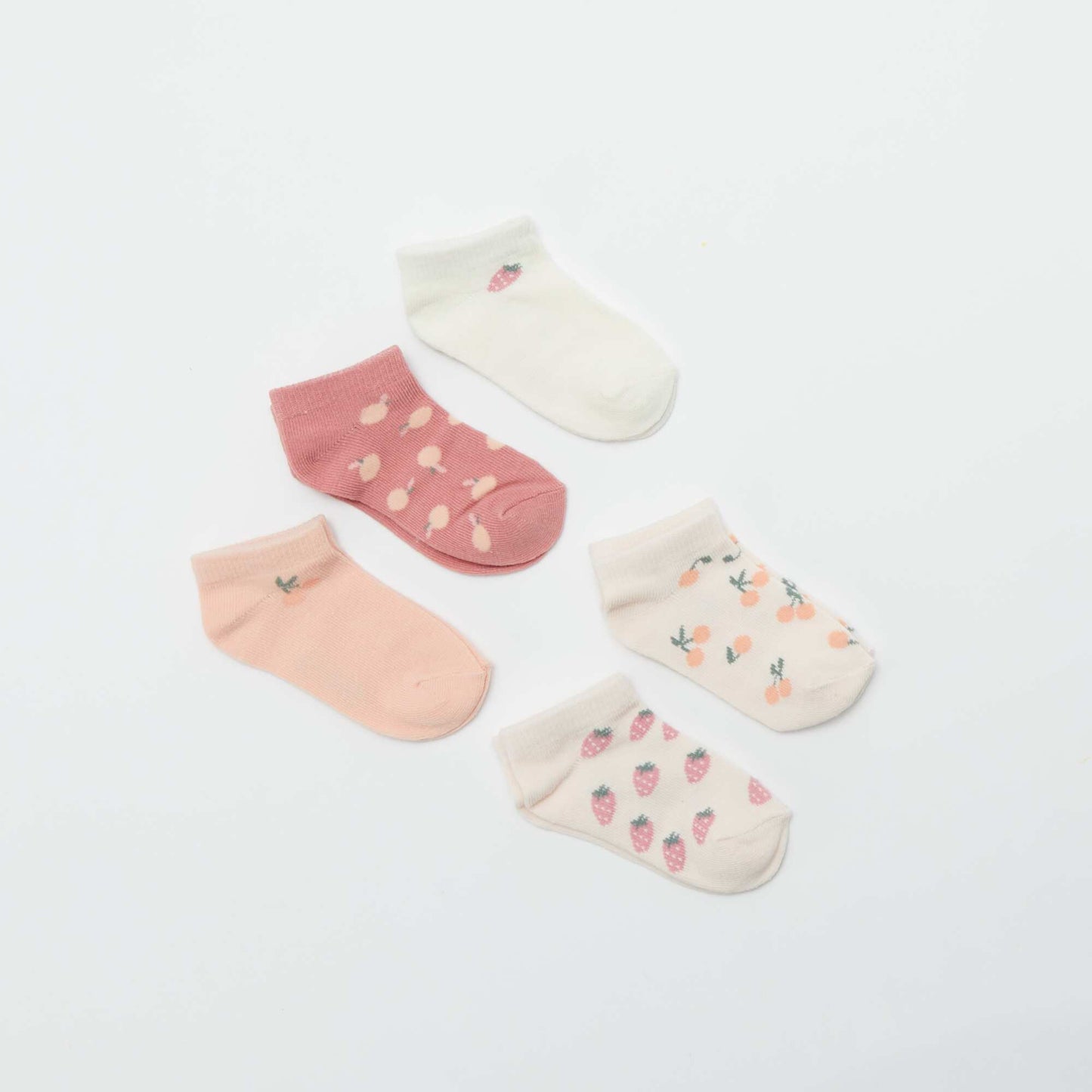 Pack of 5 pairs of invisible socks ORANGE